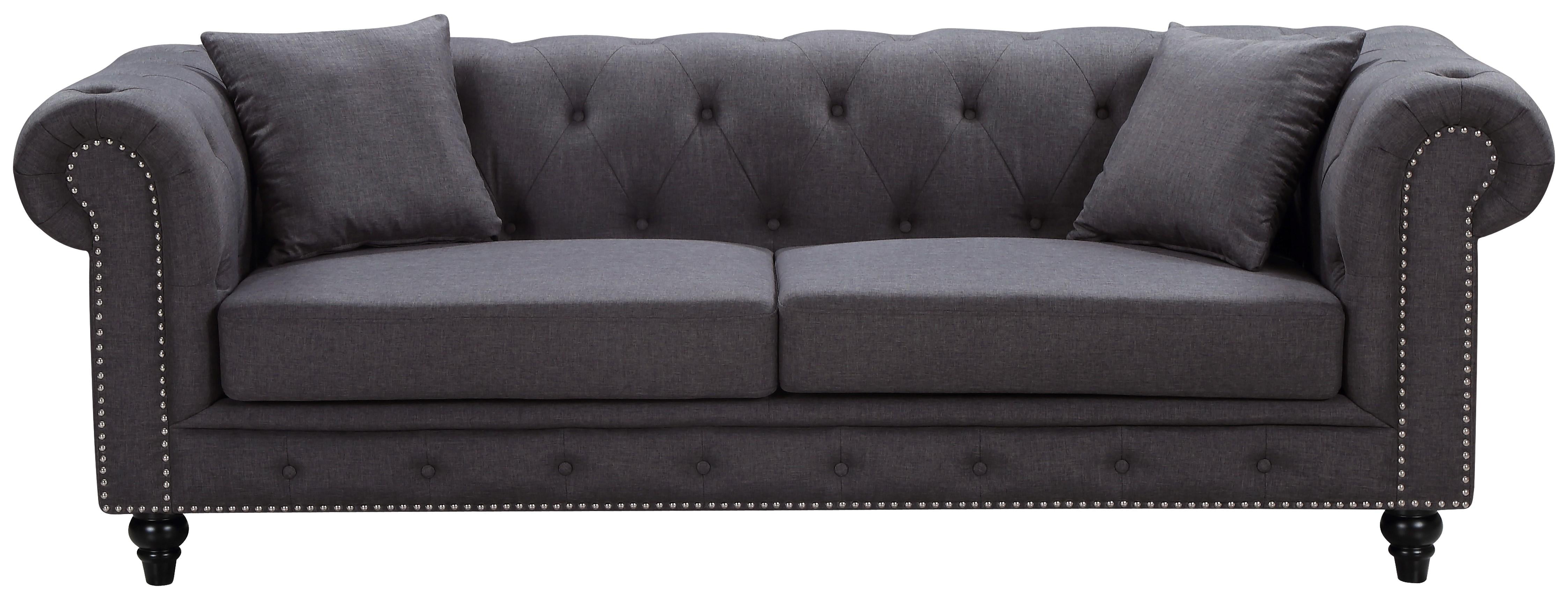 Chesterfield Grey Linen Sofa - Luxury Home Furniture (MI)