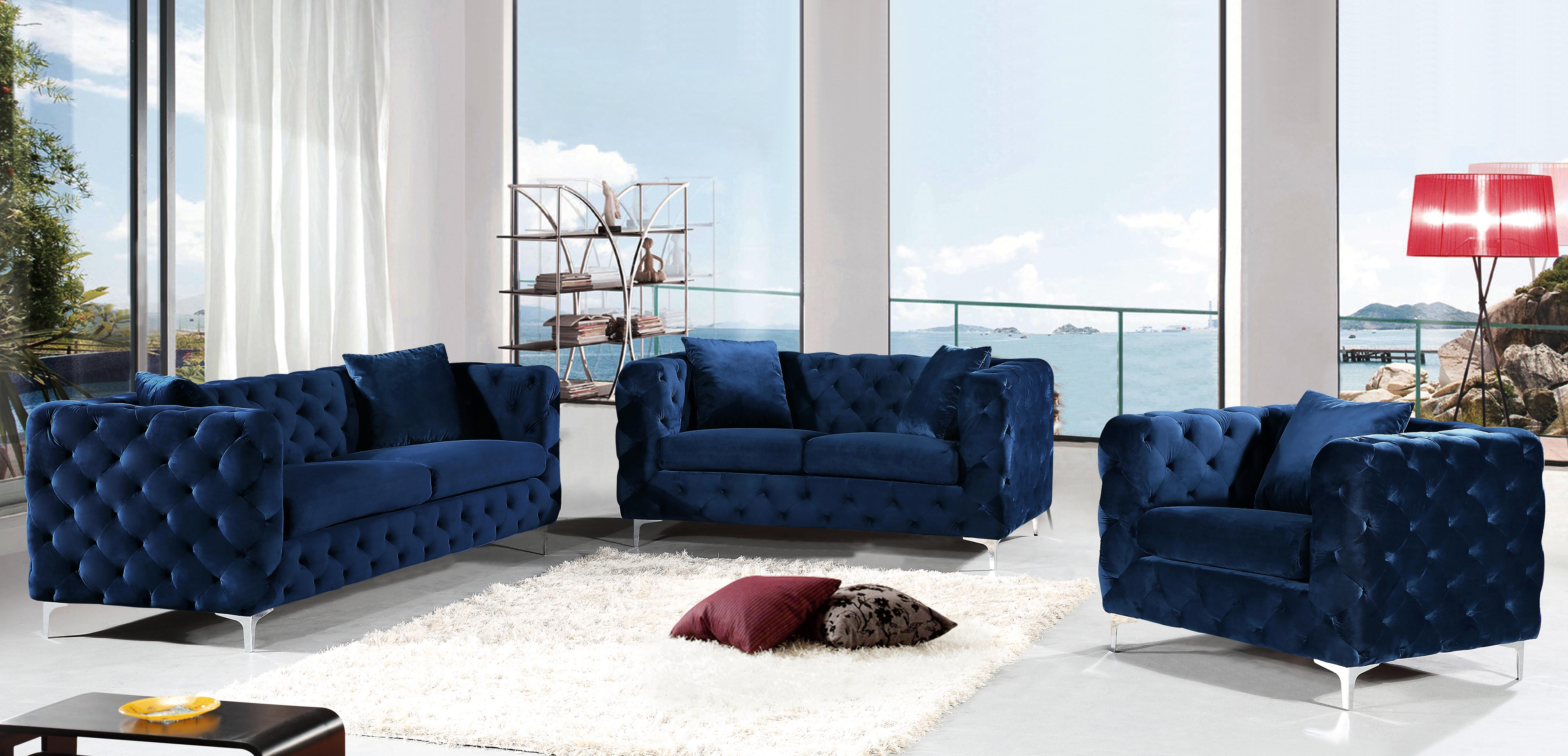 Scarlett Navy Velvet Chair - Luxury Home Furniture (MI)