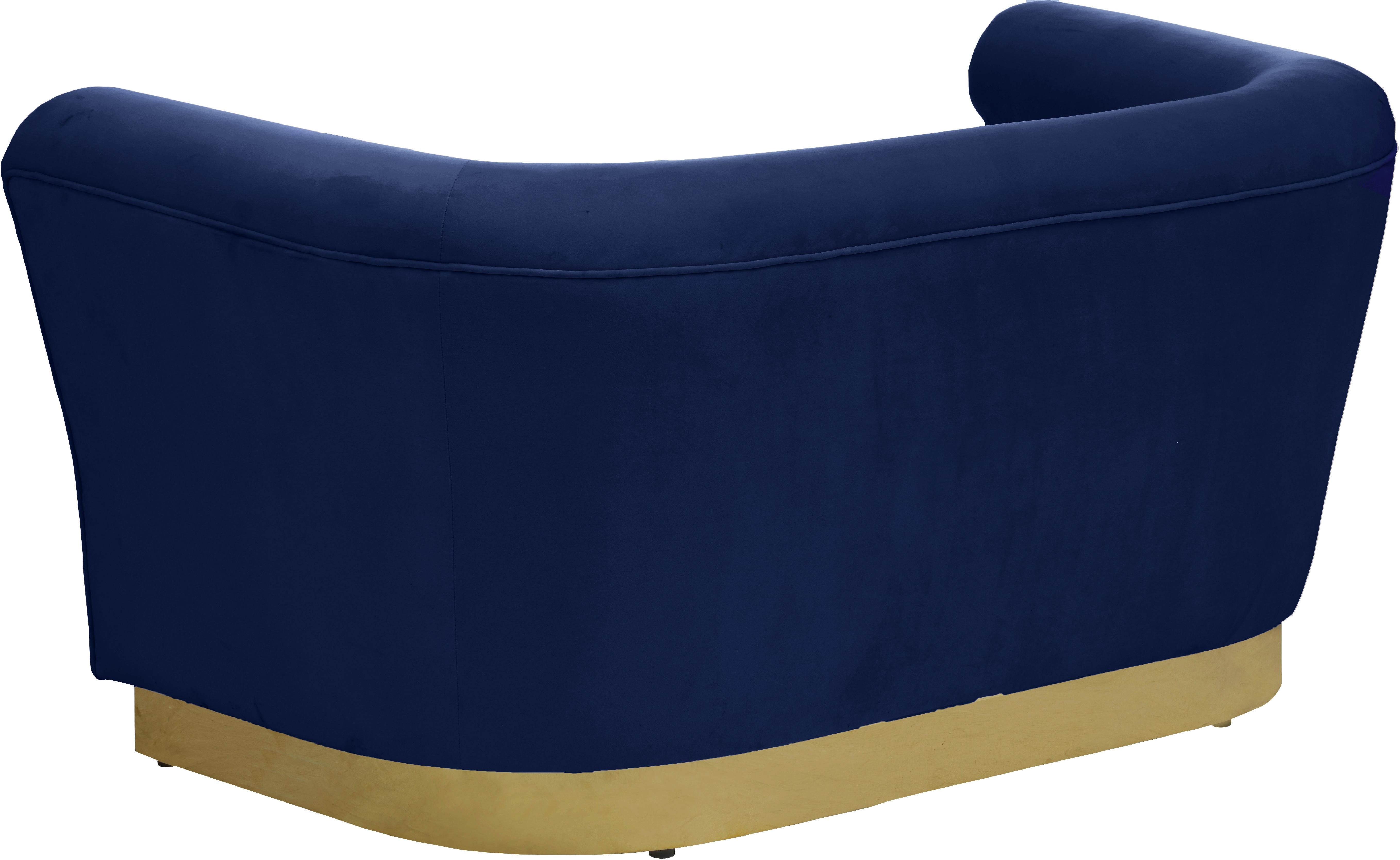 Bellini Navy Velvet Loveseat - Luxury Home Furniture (MI)