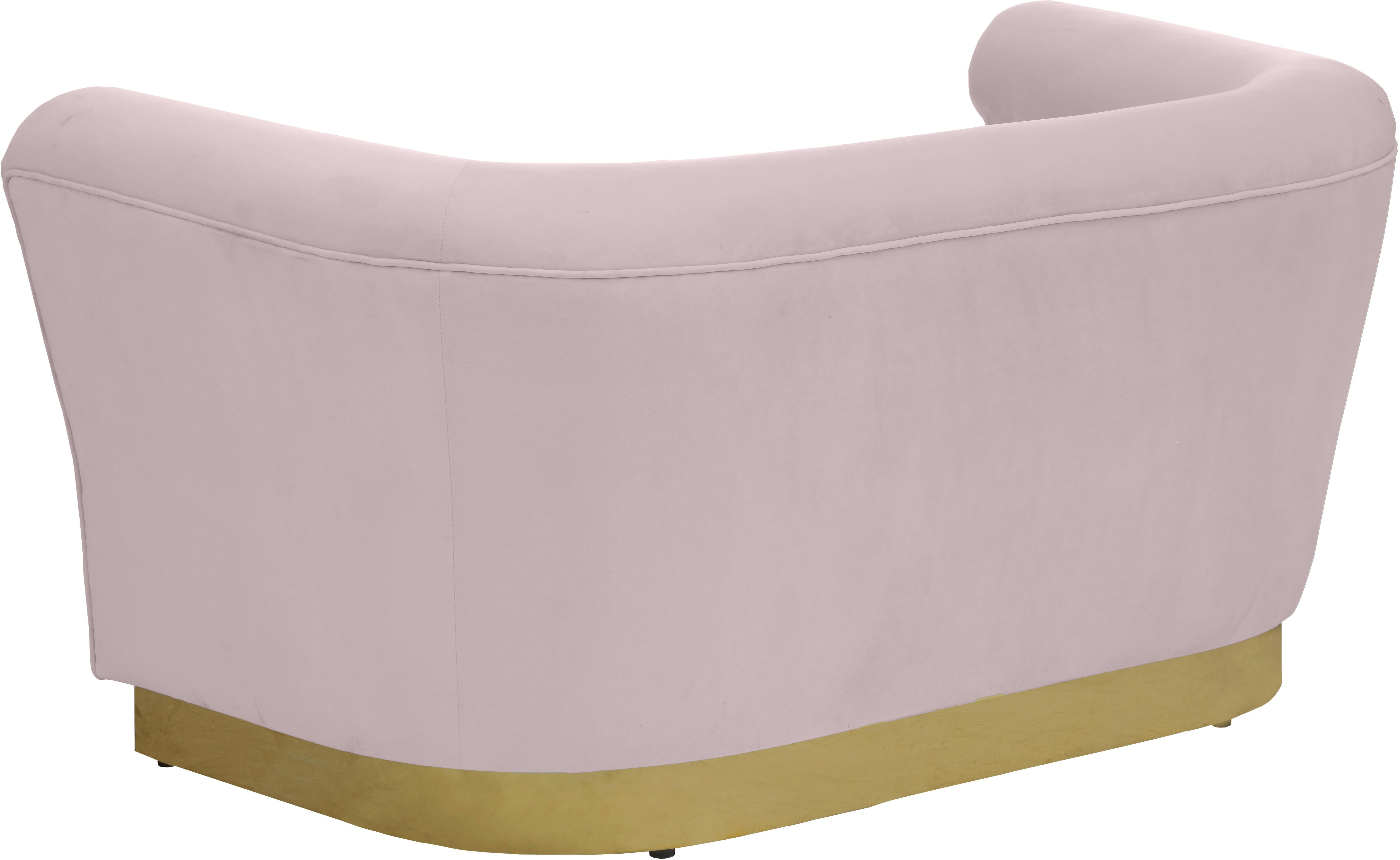 Bellini Pink Velvet Loveseat - Luxury Home Furniture (MI)