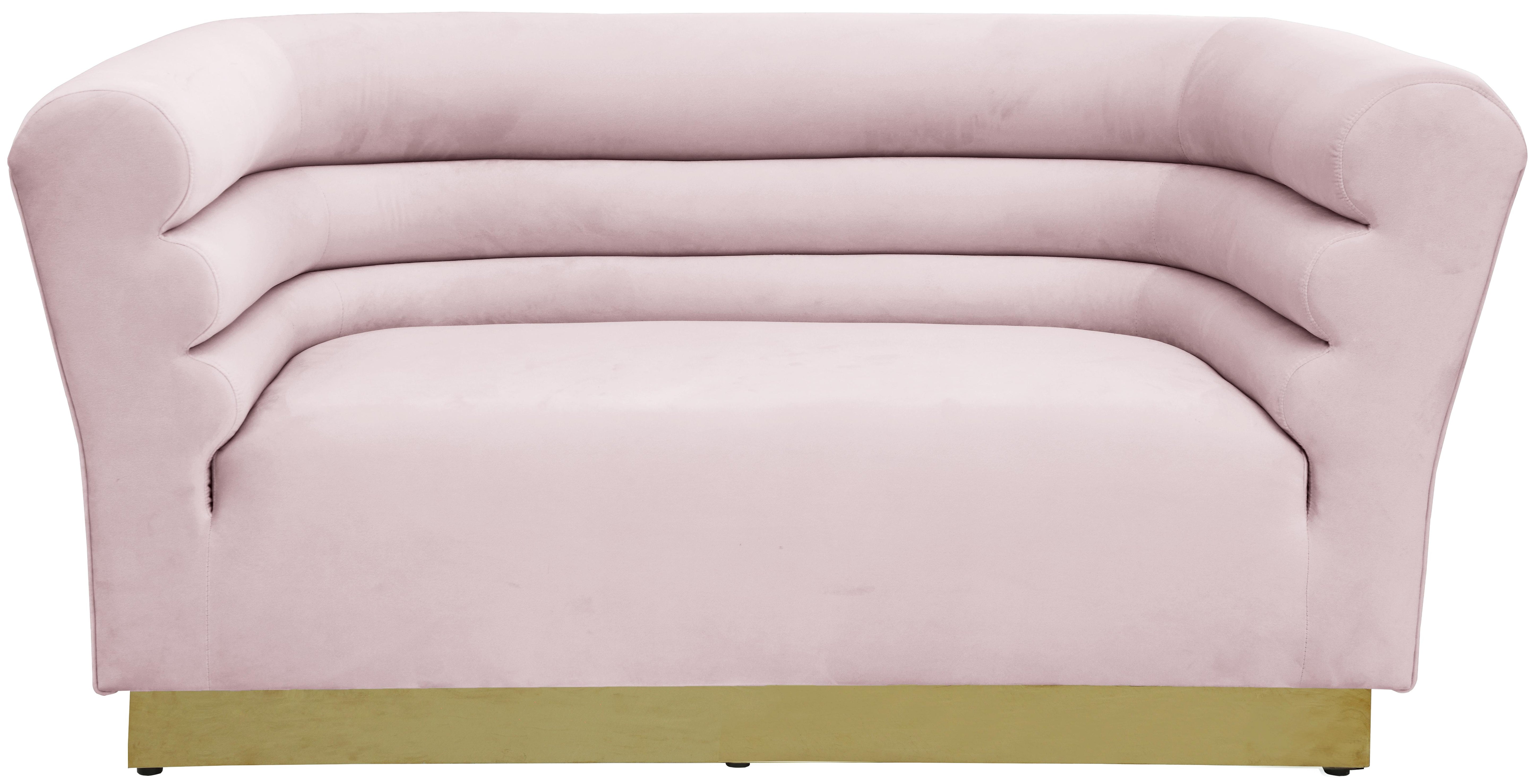 Bellini Pink Velvet Loveseat - Luxury Home Furniture (MI)