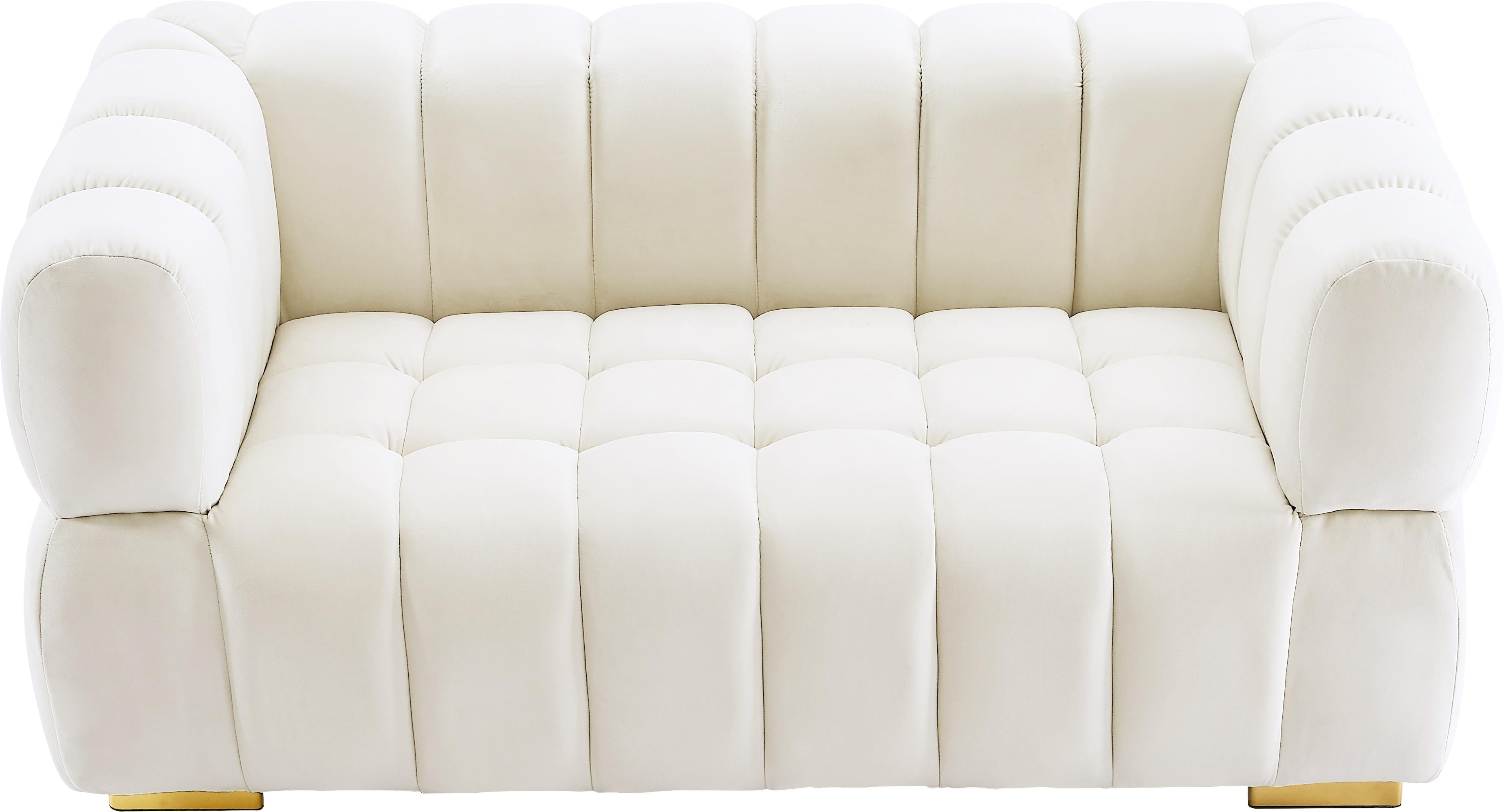 Gwen Cream Velvet Loveseat - Luxury Home Furniture (MI)