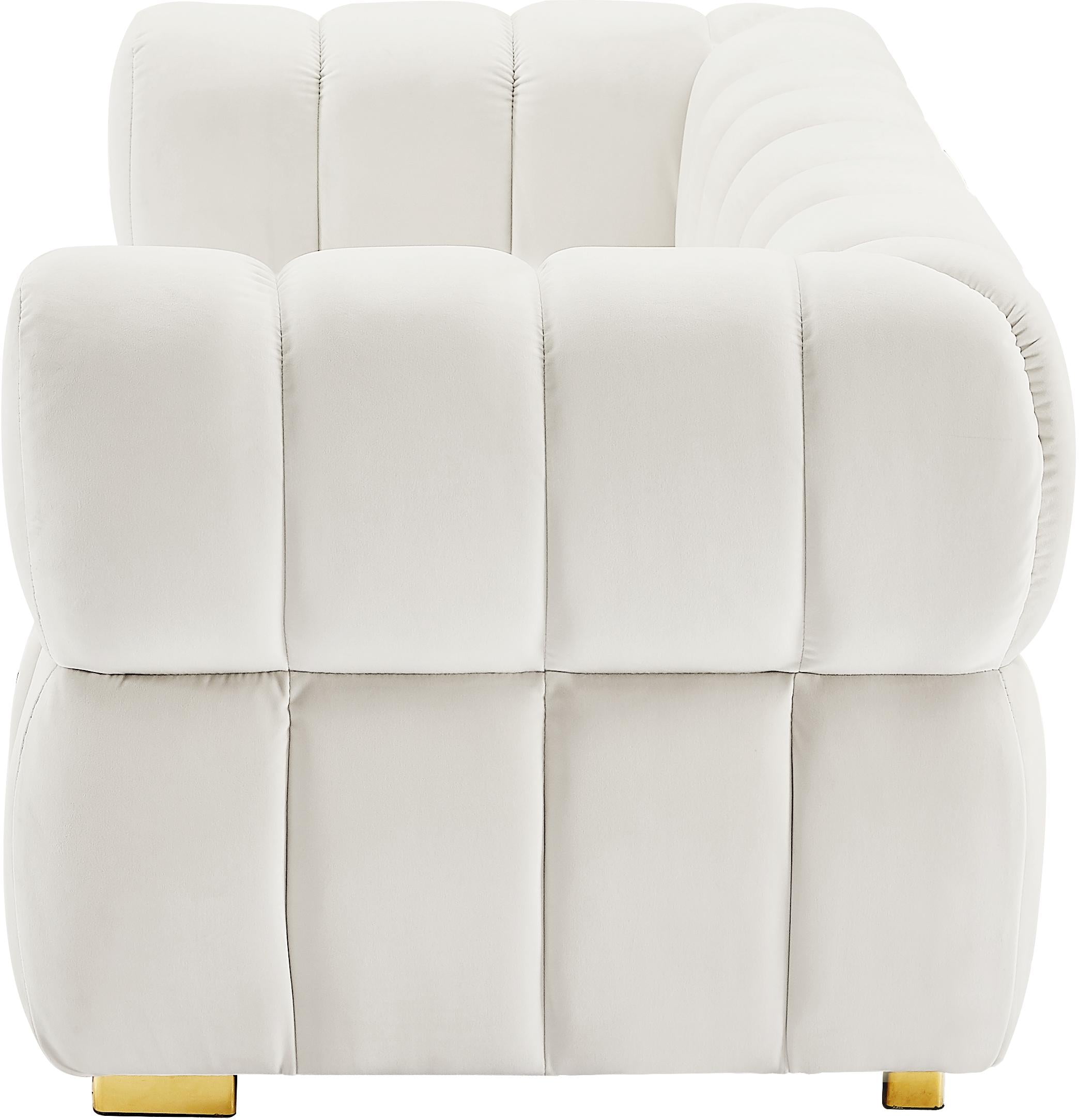Gwen Cream Velvet Loveseat - Luxury Home Furniture (MI)