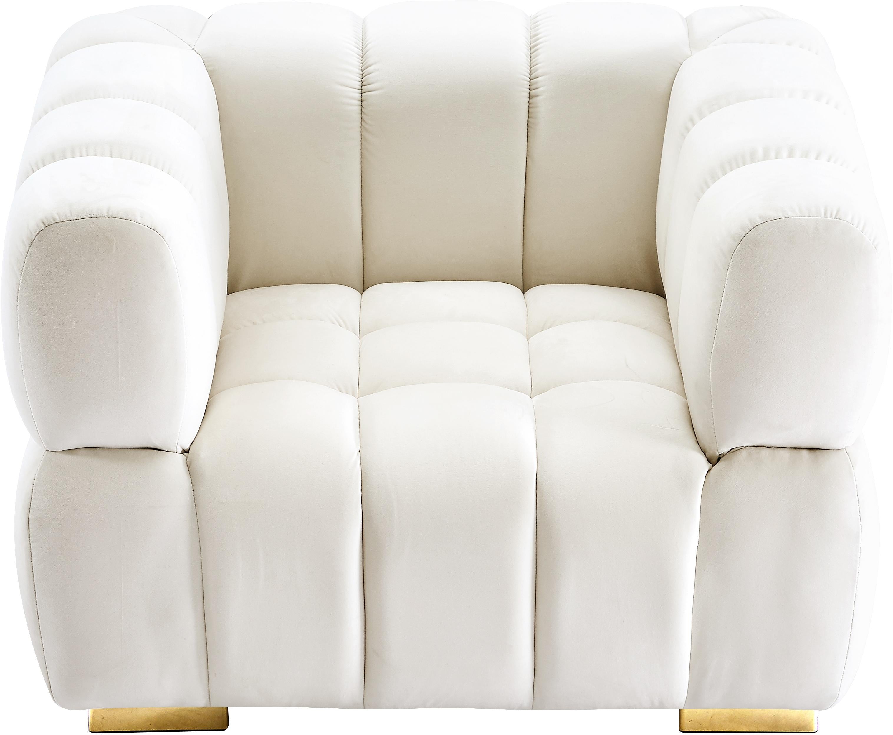 Gwen Cream Velvet Chair - Luxury Home Furniture (MI)