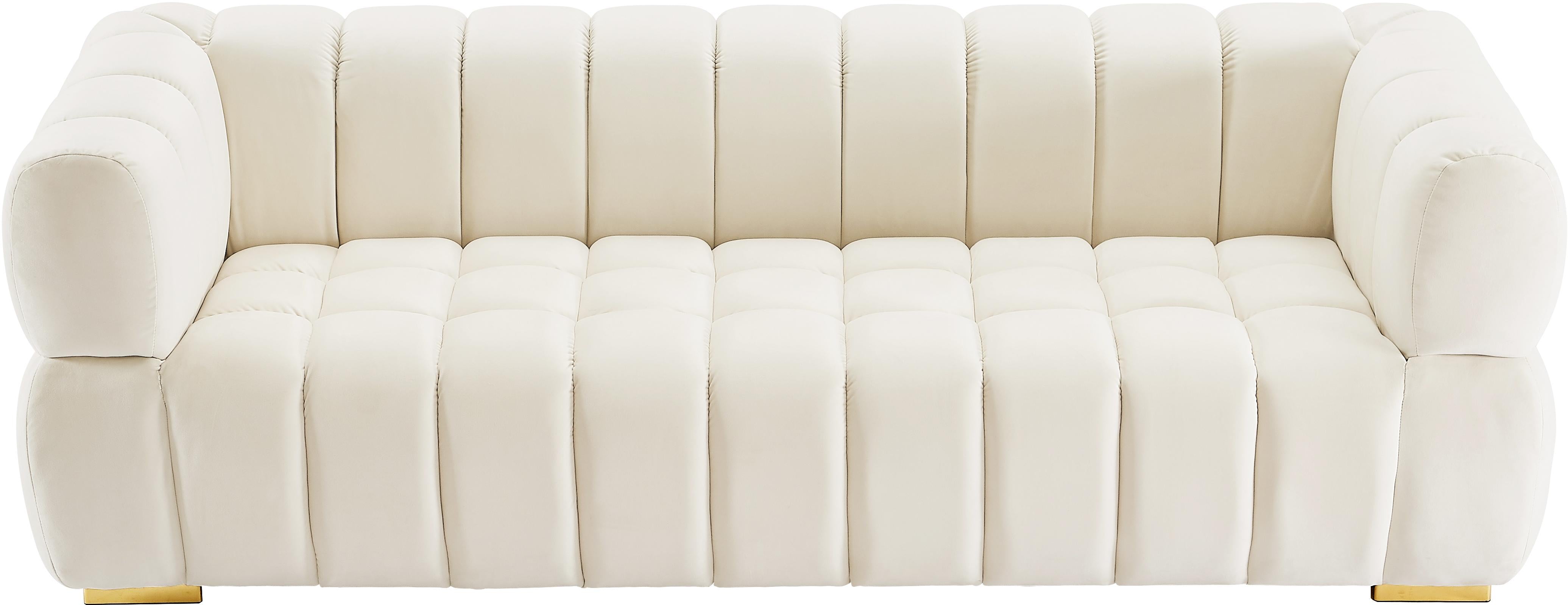 Gwen Cream Velvet Sofa - Luxury Home Furniture (MI)