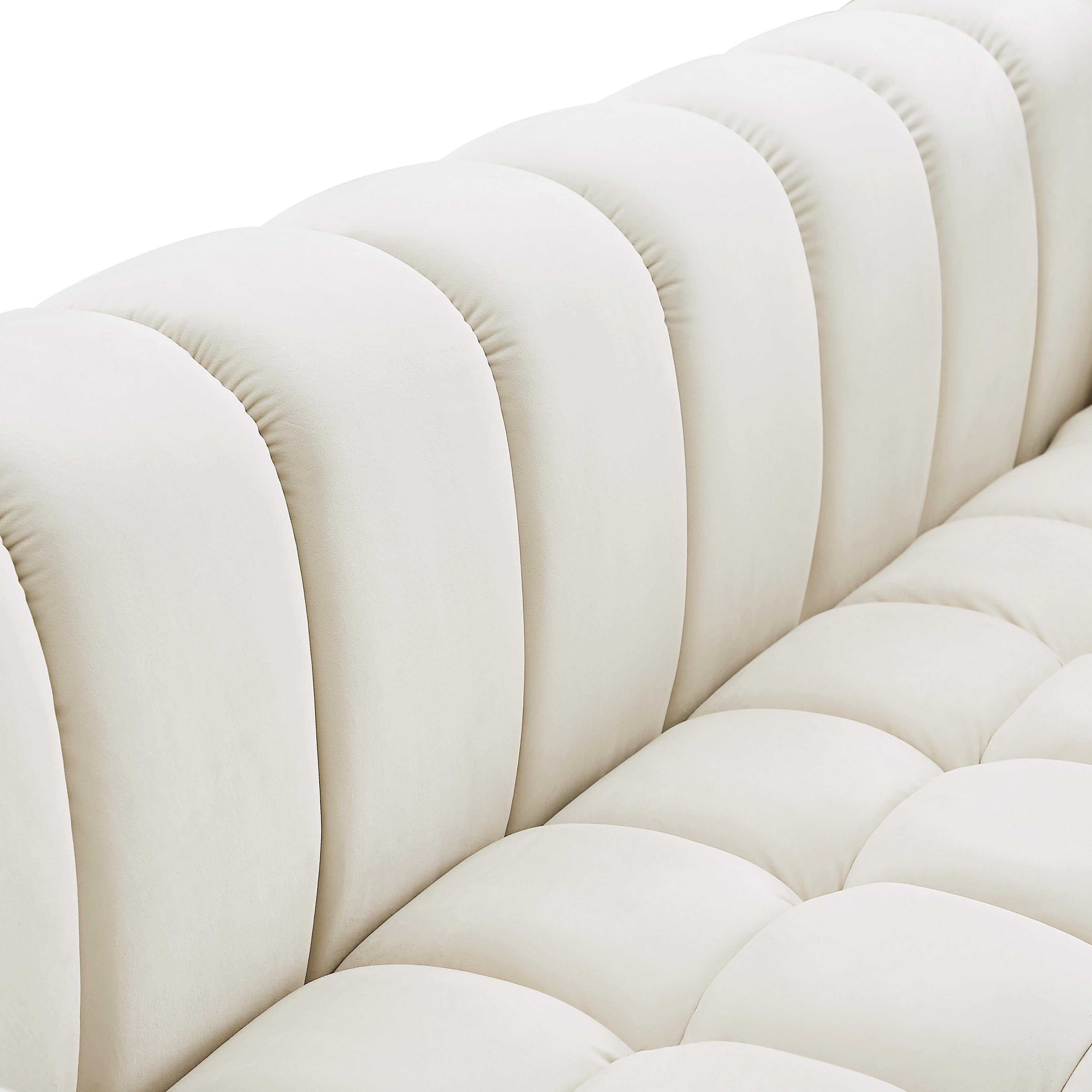 Gwen Cream Velvet Sofa - Luxury Home Furniture (MI)