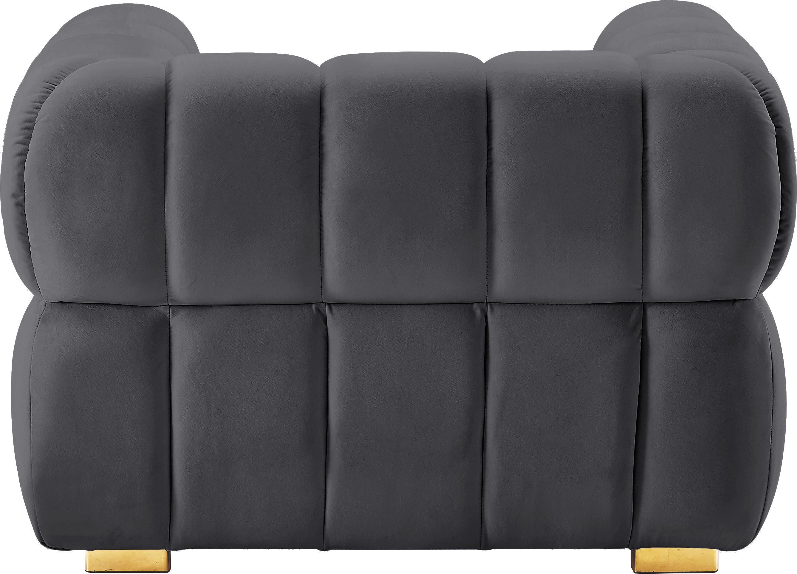 Gwen Grey Velvet Chair - Luxury Home Furniture (MI)