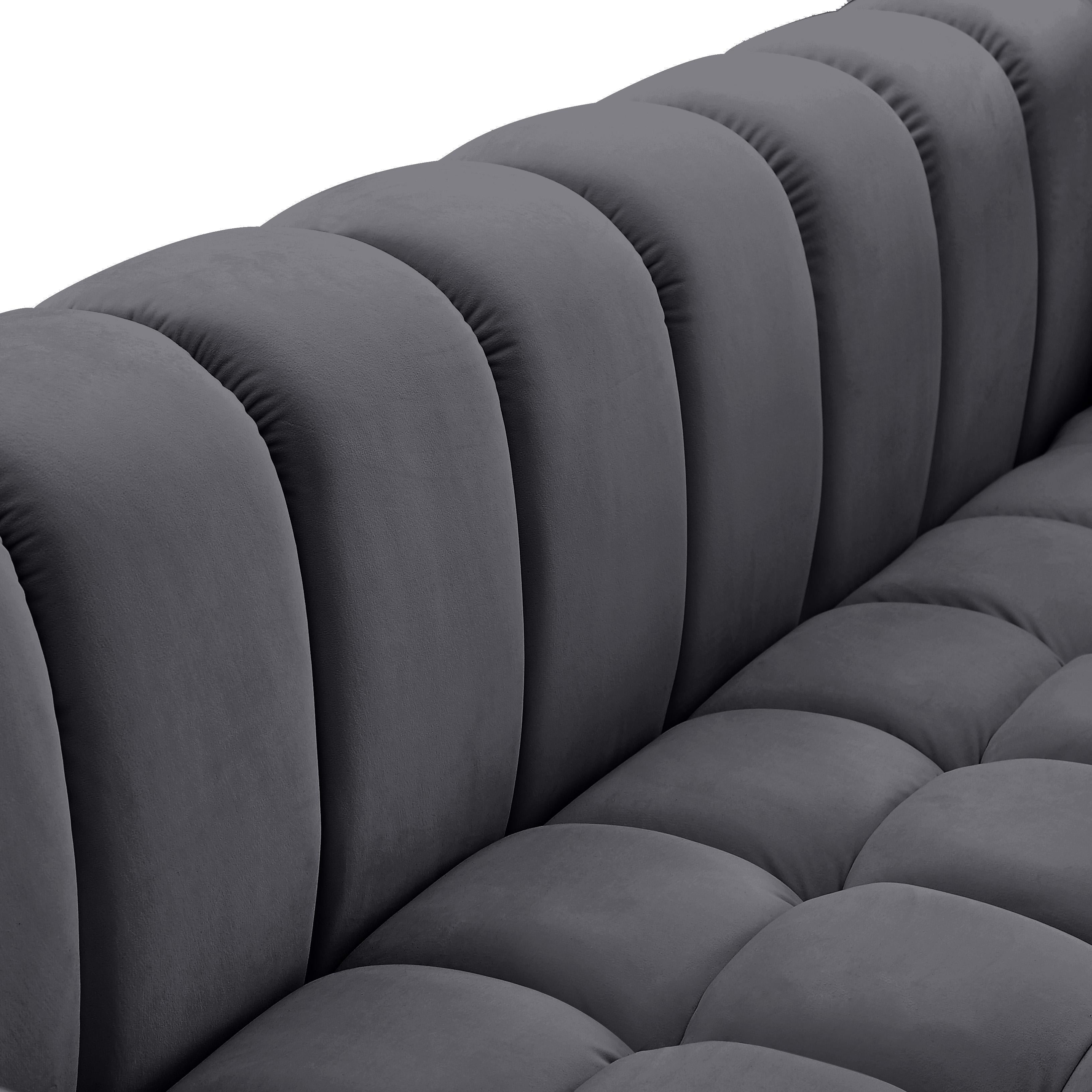 Gwen Grey Velvet Chair - Luxury Home Furniture (MI)