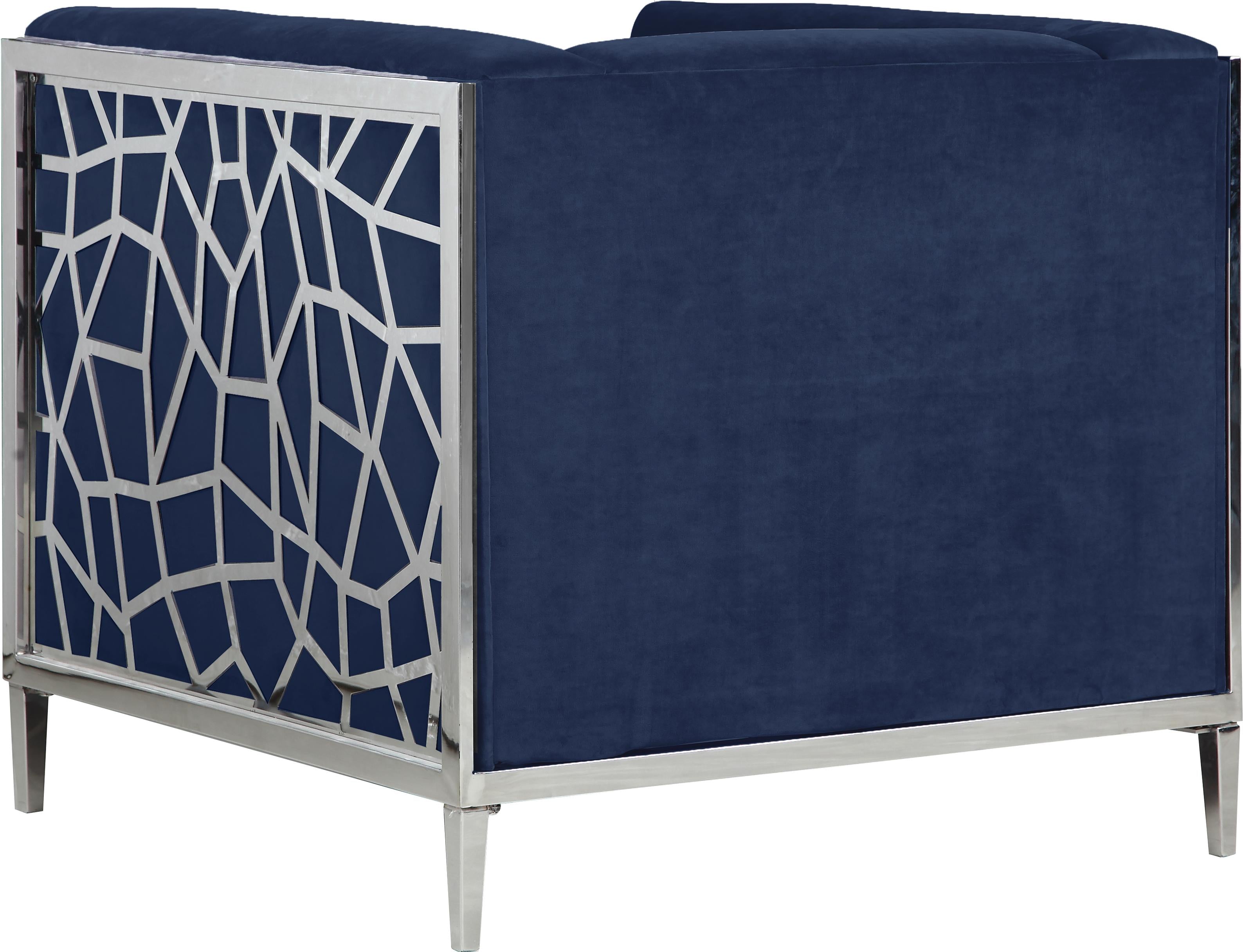 Opal Navy Velvet Chair - Luxury Home Furniture (MI)