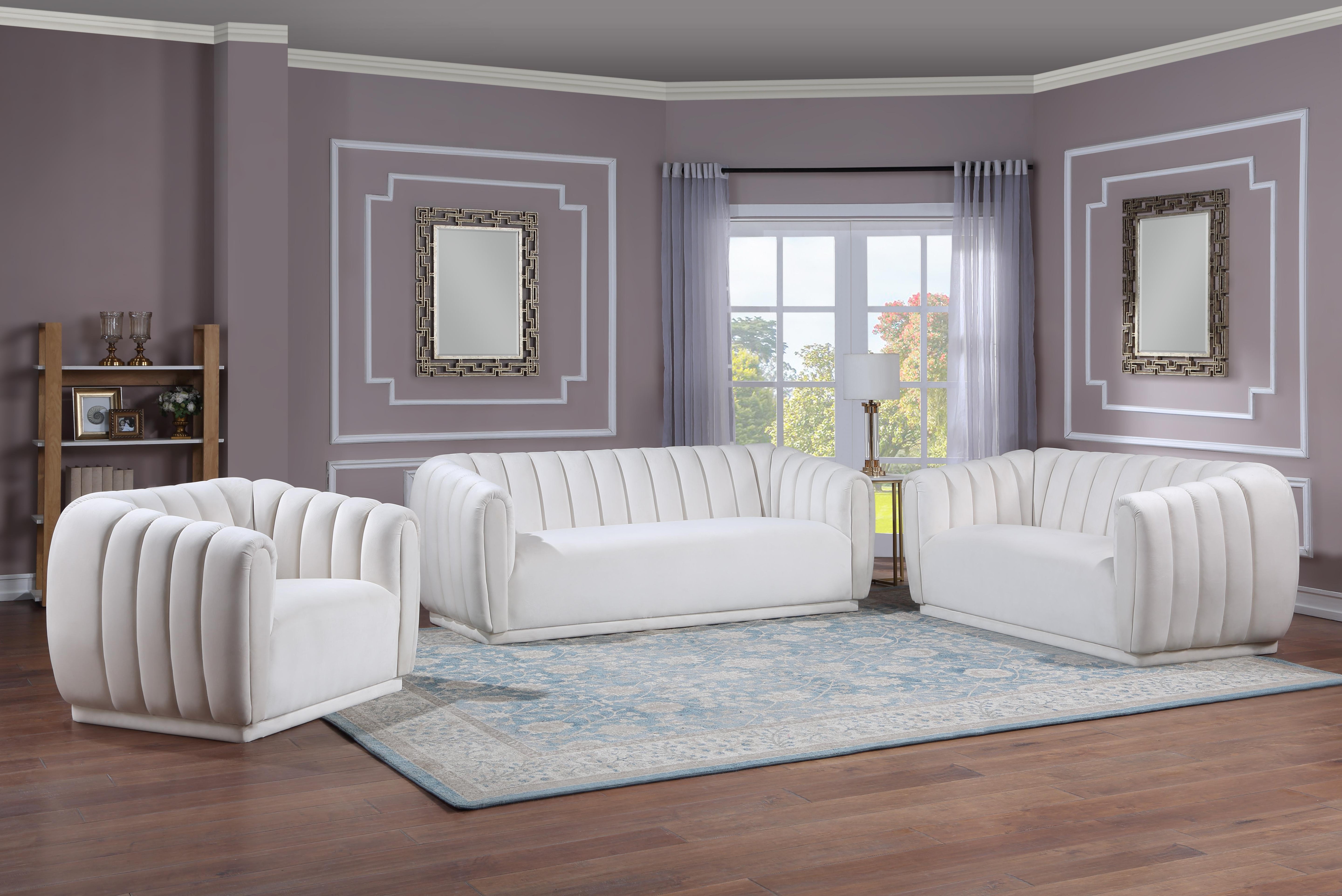 Dixie Cream Velvet Sofa - Luxury Home Furniture (MI)