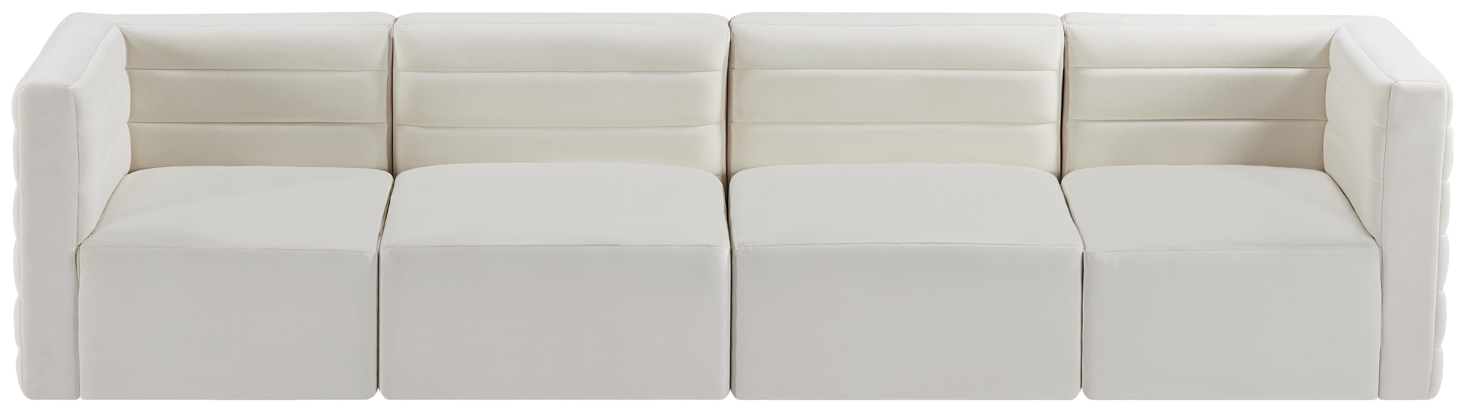 Quincy Cream Velvet Modular Sofa