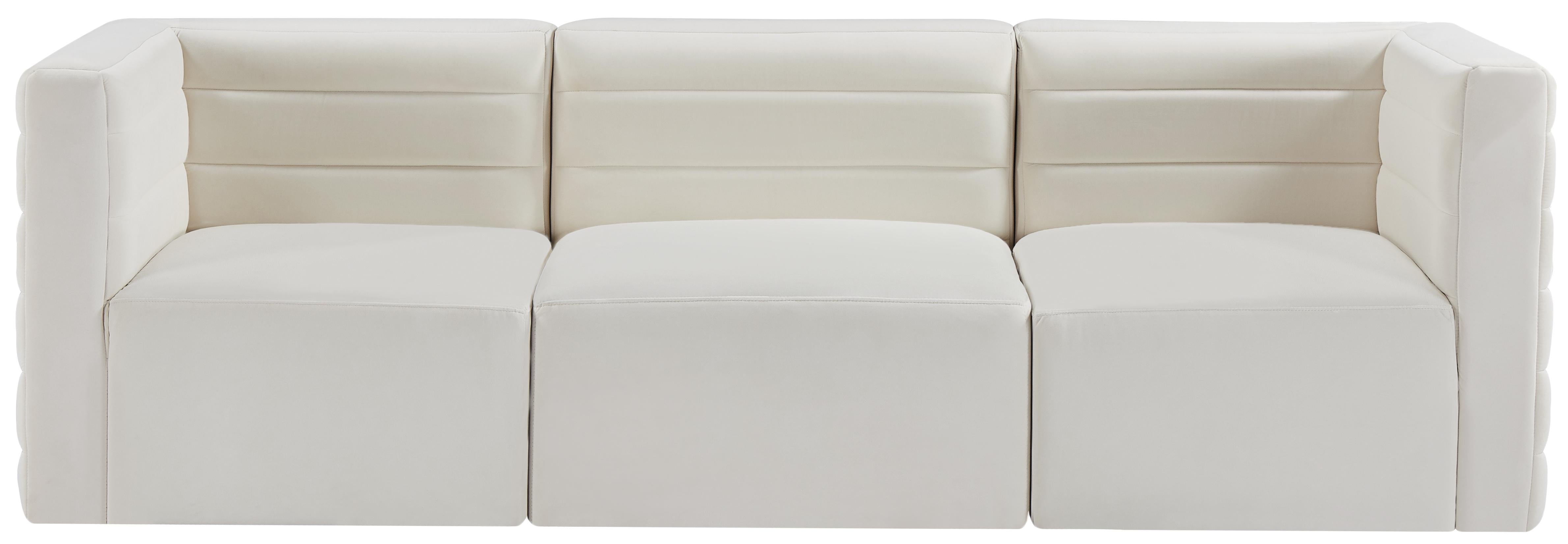 Quincy Cream Velvet Modular Sofa