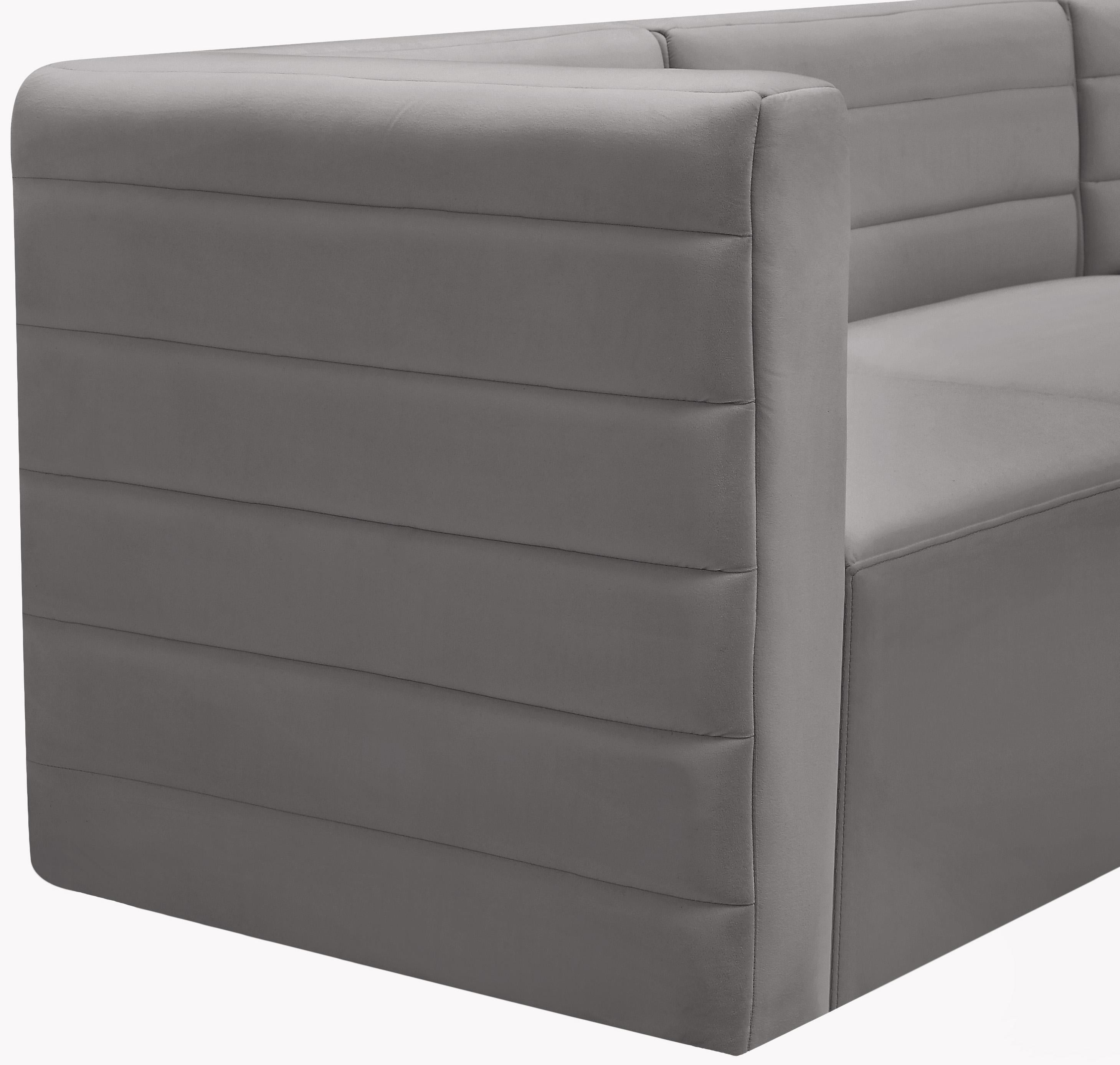 Quincy Grey Velvet Modular Corner Chair - Luxury Home Furniture (MI)