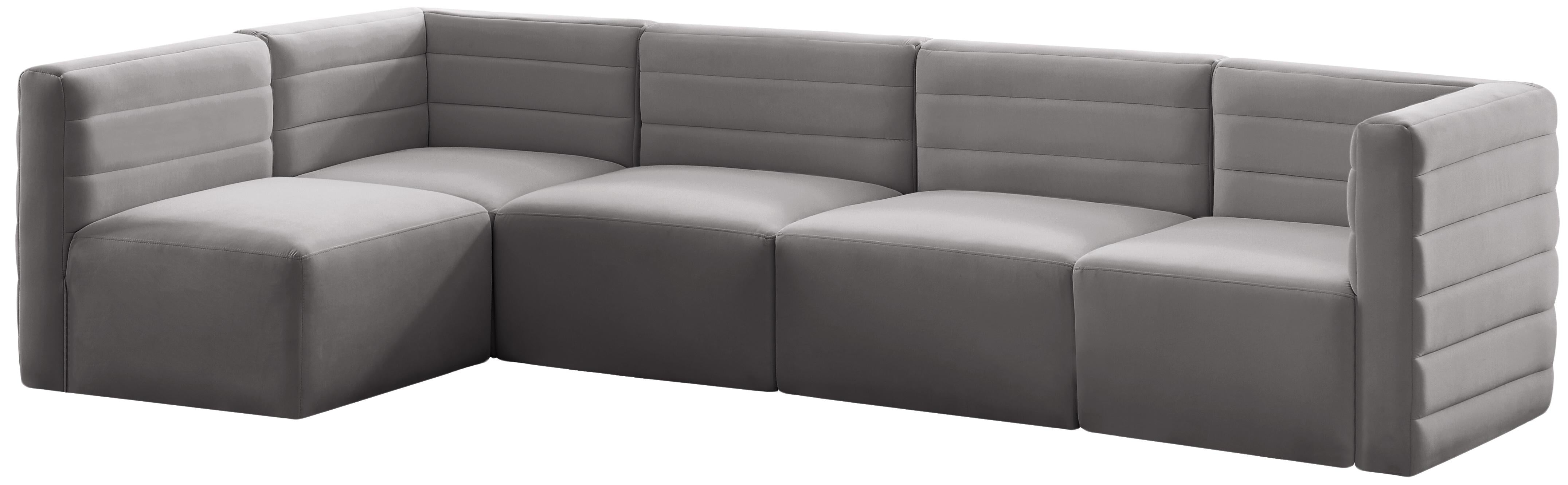 Quincy Grey Velvet Modular Sectional