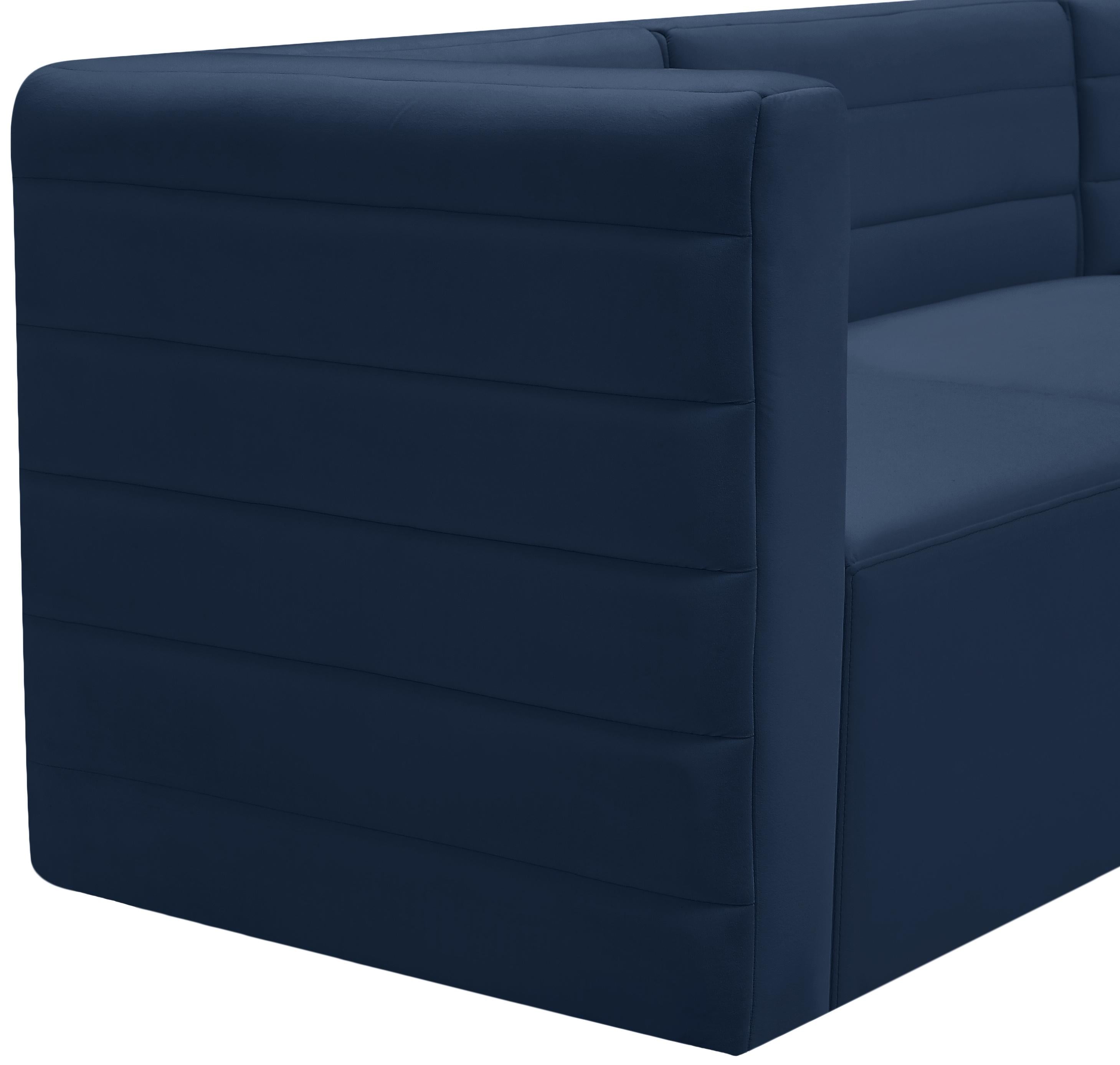 Quincy Navy Velvet Modular Corner Chair - Luxury Home Furniture (MI)