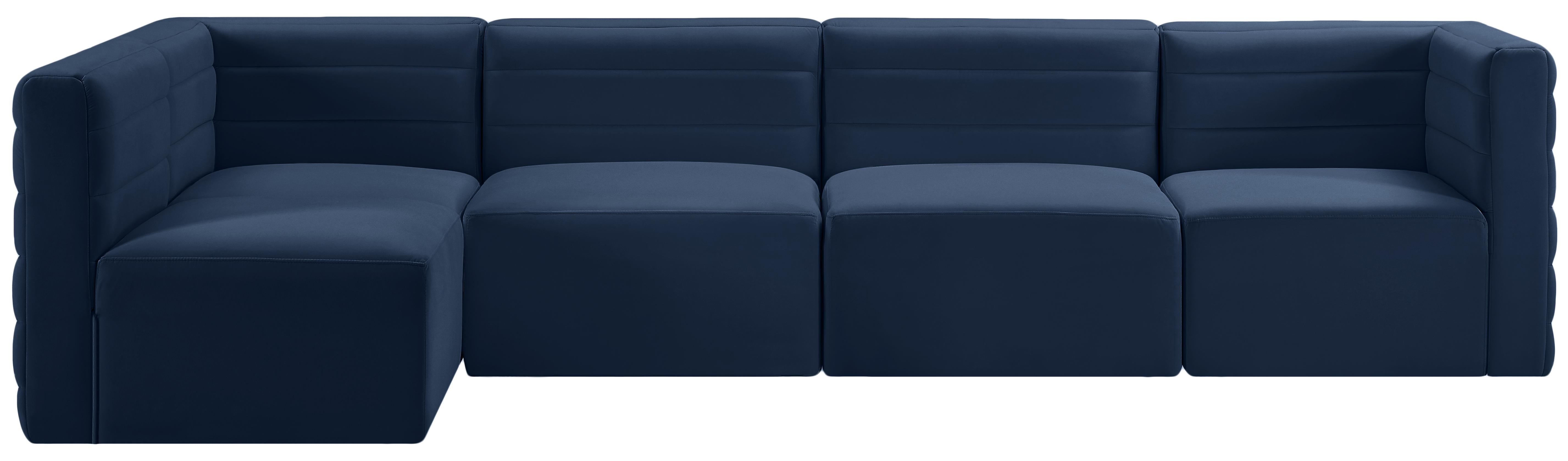 Quincy Navy Velvet Modular Sectional