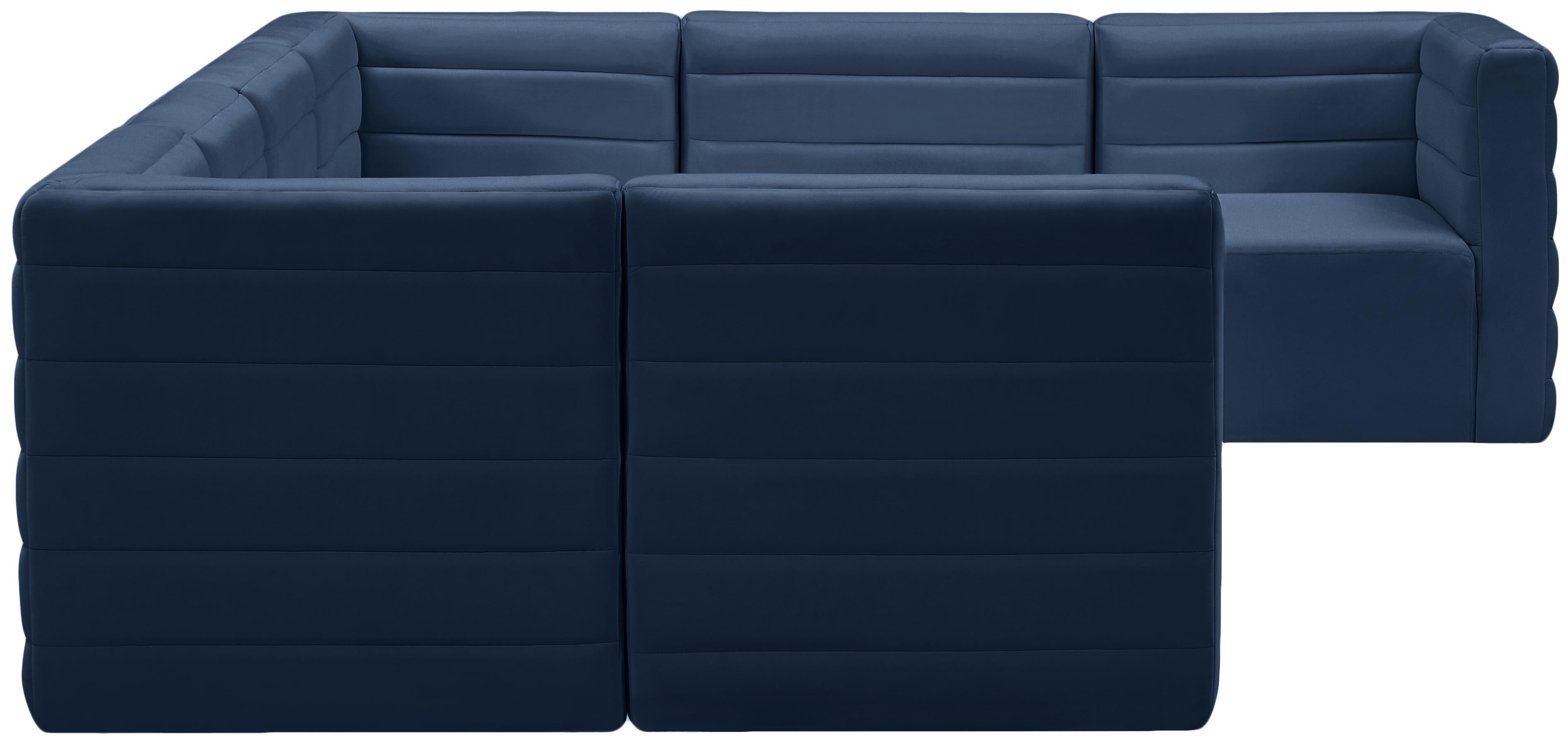 Quincy Navy Velvet Modular Sectional