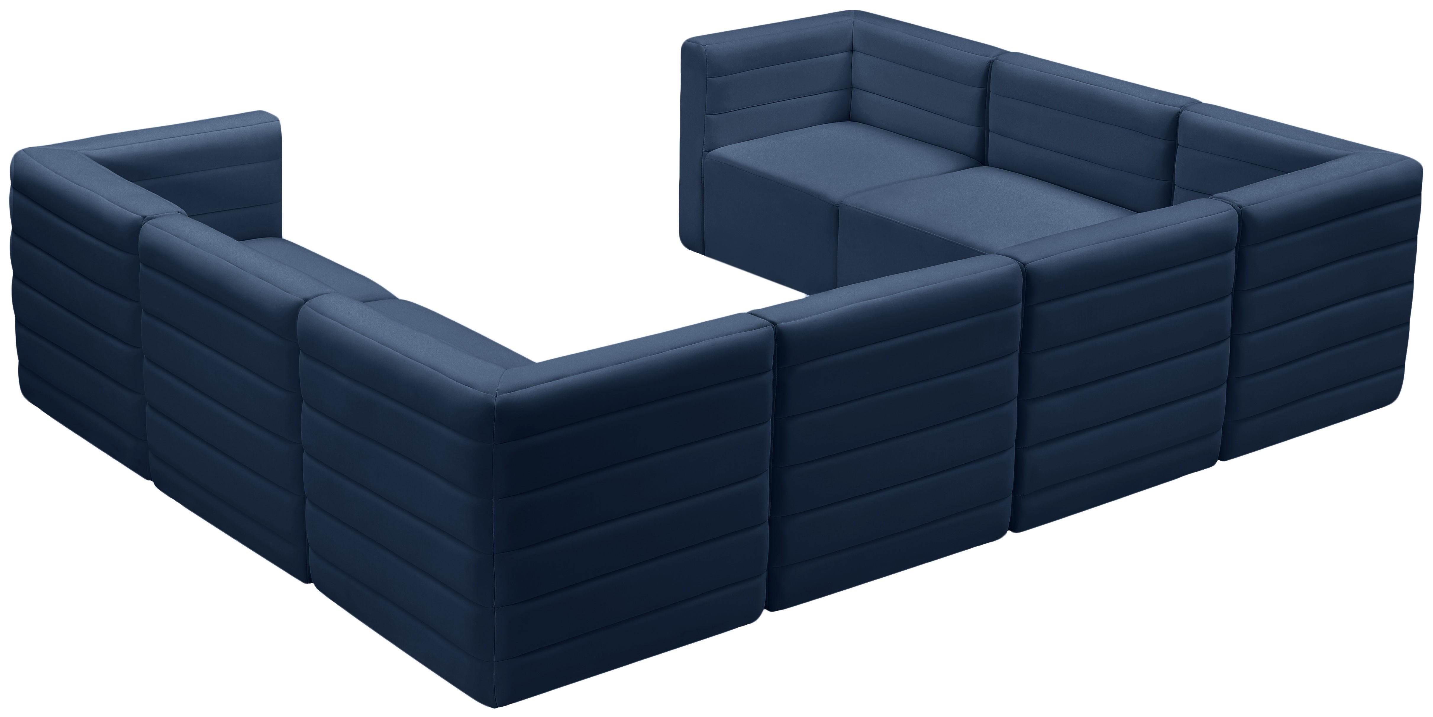 Quincy Navy Velvet Modular Sectional