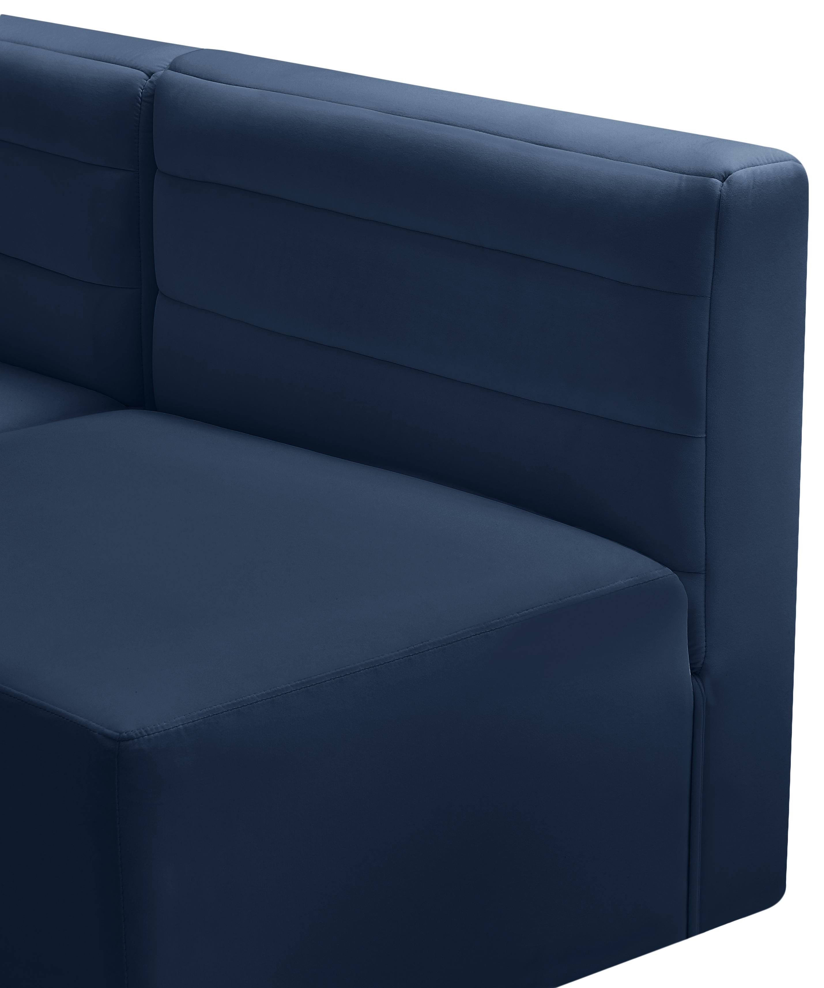 Quincy Navy Velvet Modular Corner Chair - Luxury Home Furniture (MI)