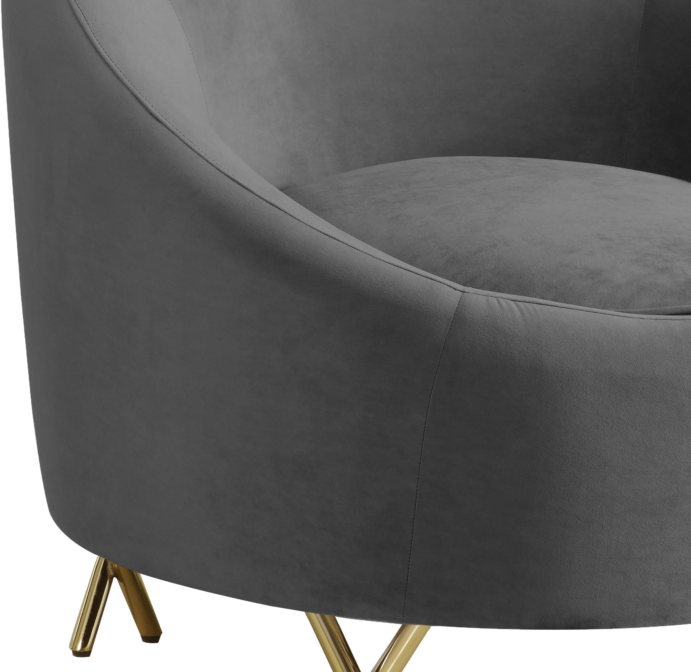 Serpentine Grey Velvet Chair