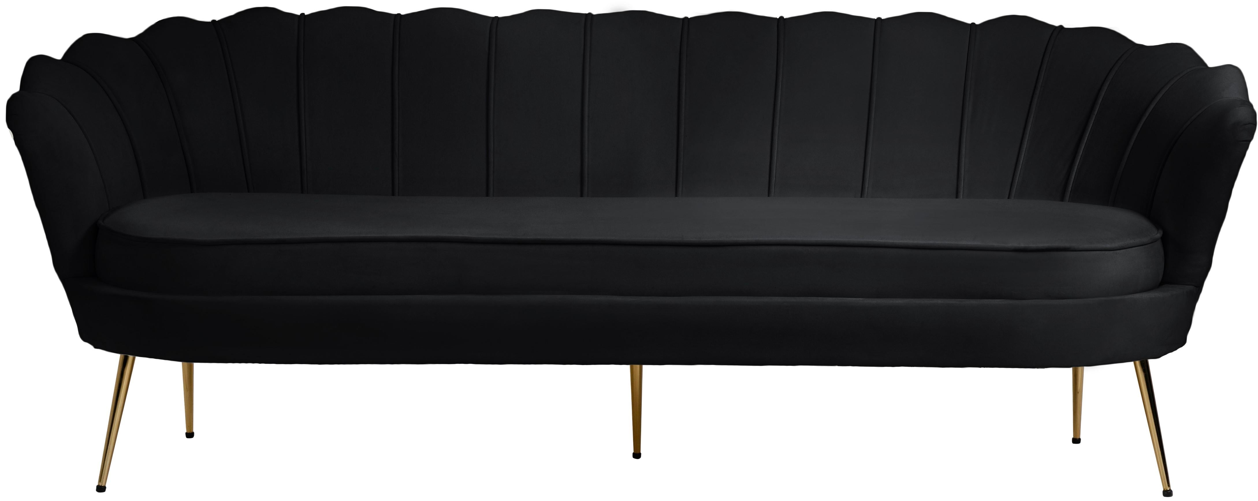 Gardenia Black Velvet Sofa