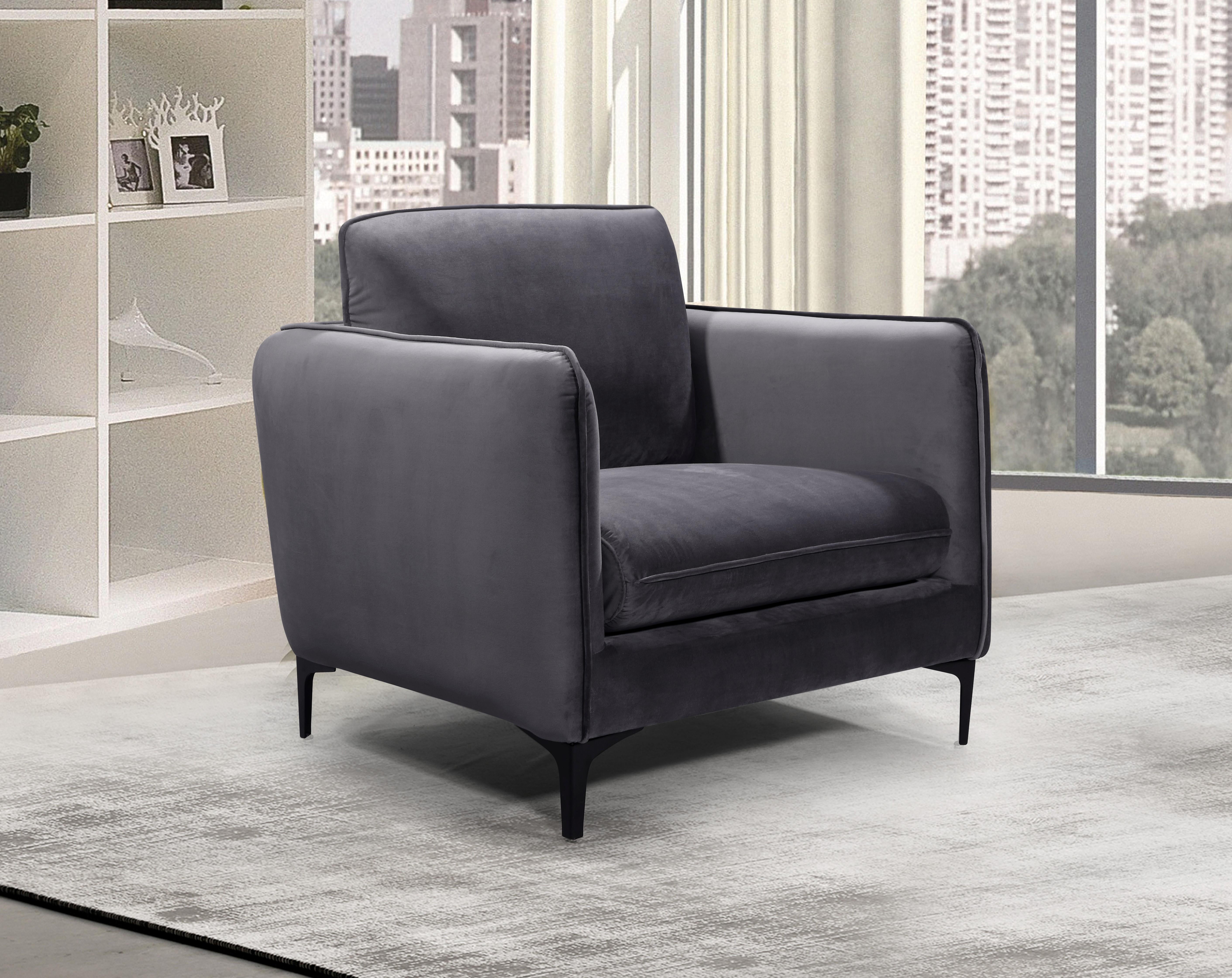 Poppy Grey Velvet Chair - Luxury Home Furniture (MI)