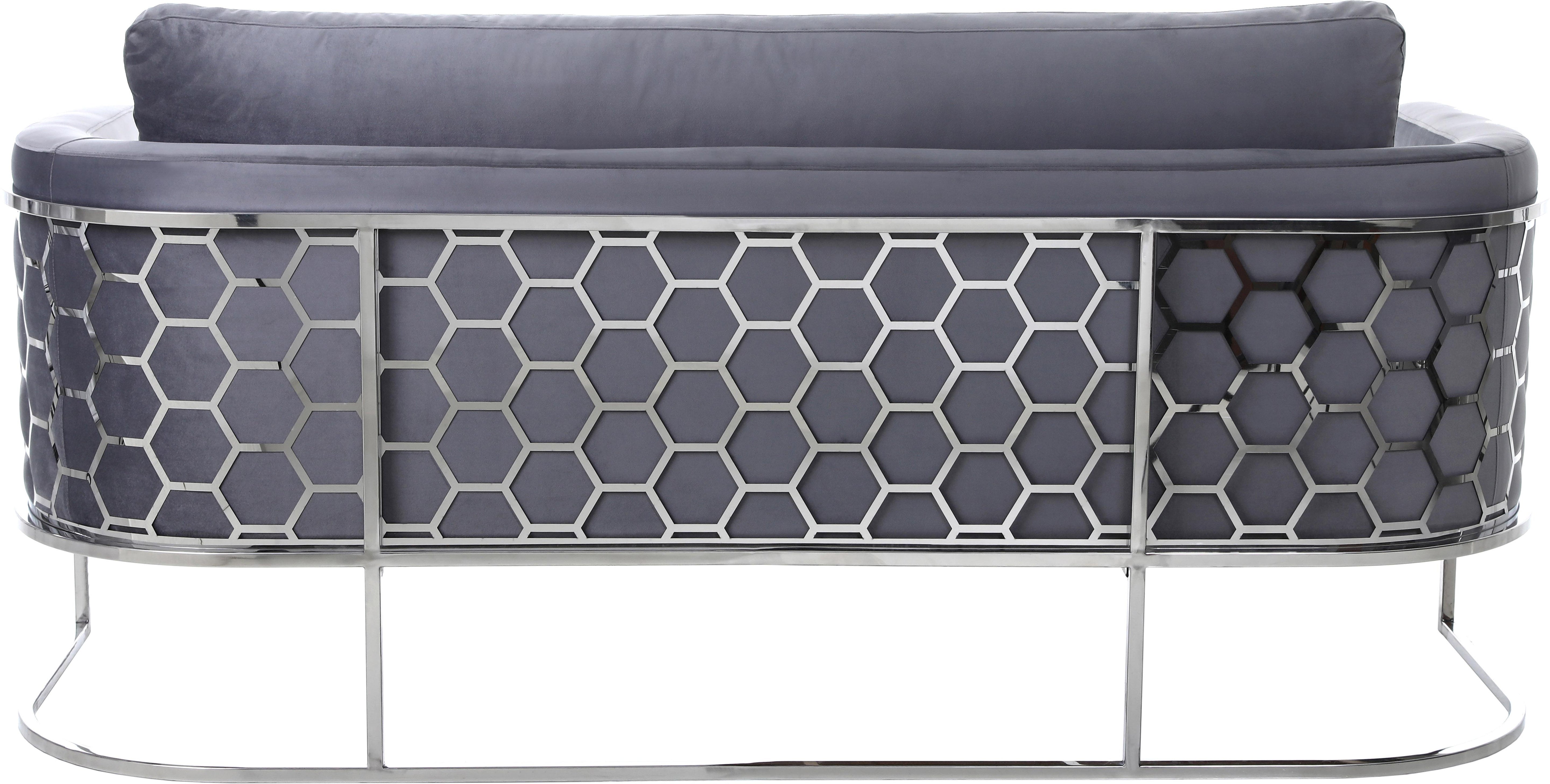 Casa Grey Velvet Sofa - Luxury Home Furniture (MI)