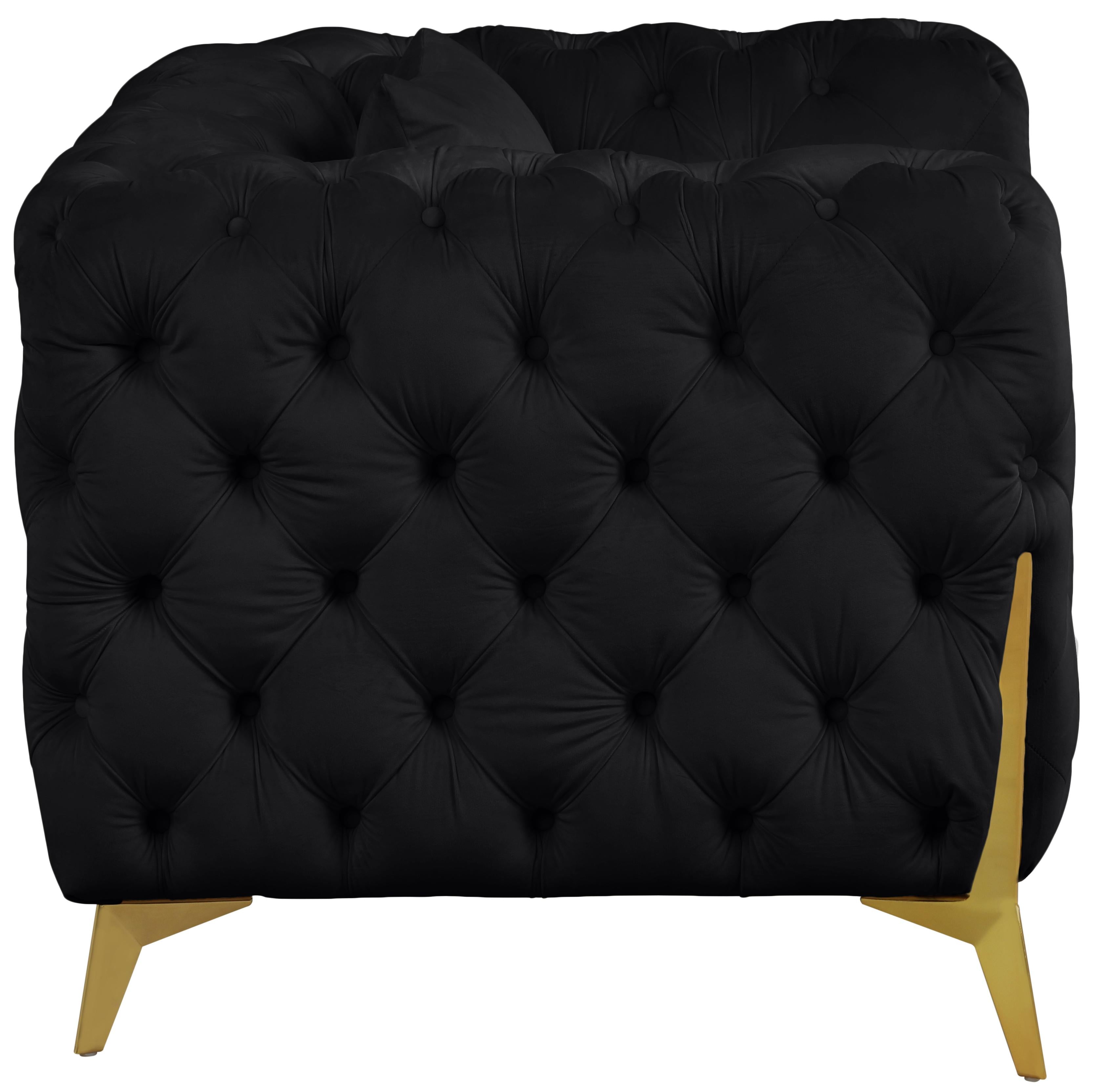 Kingdom Black Velvet Chair - Luxury Home Furniture (MI)