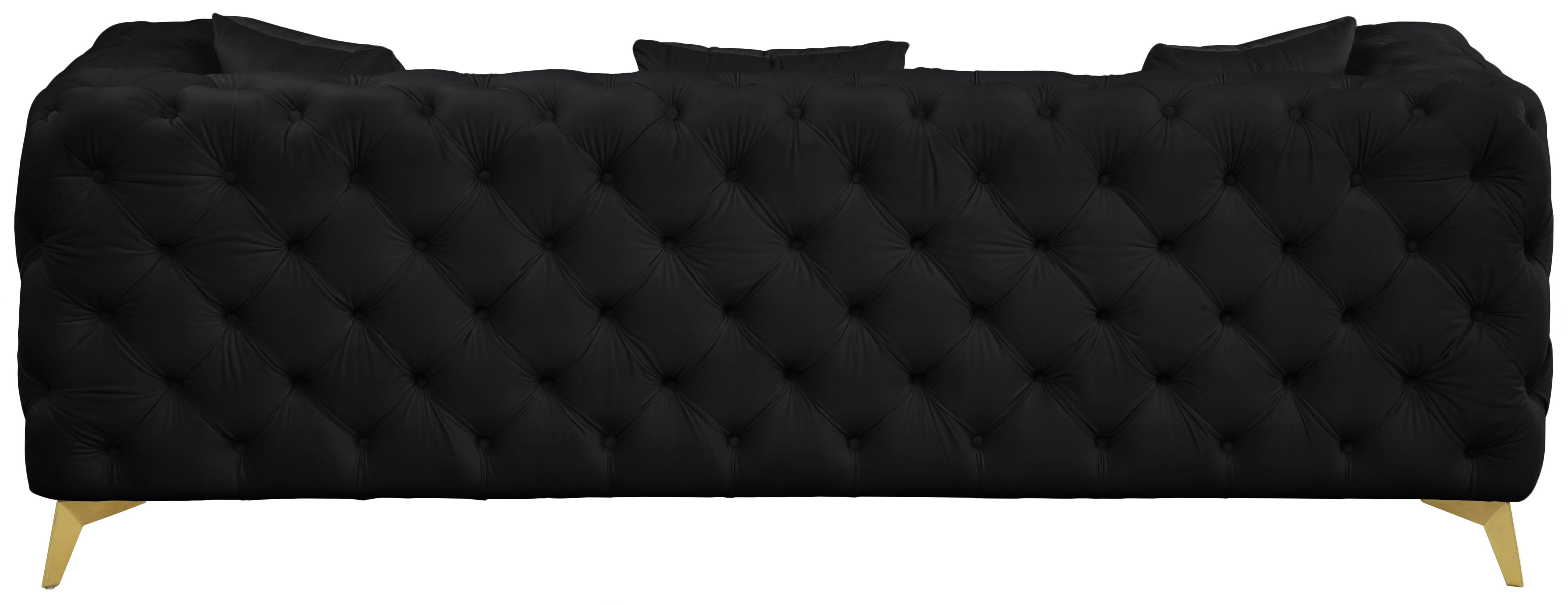 Kingdom Black Velvet Sofa