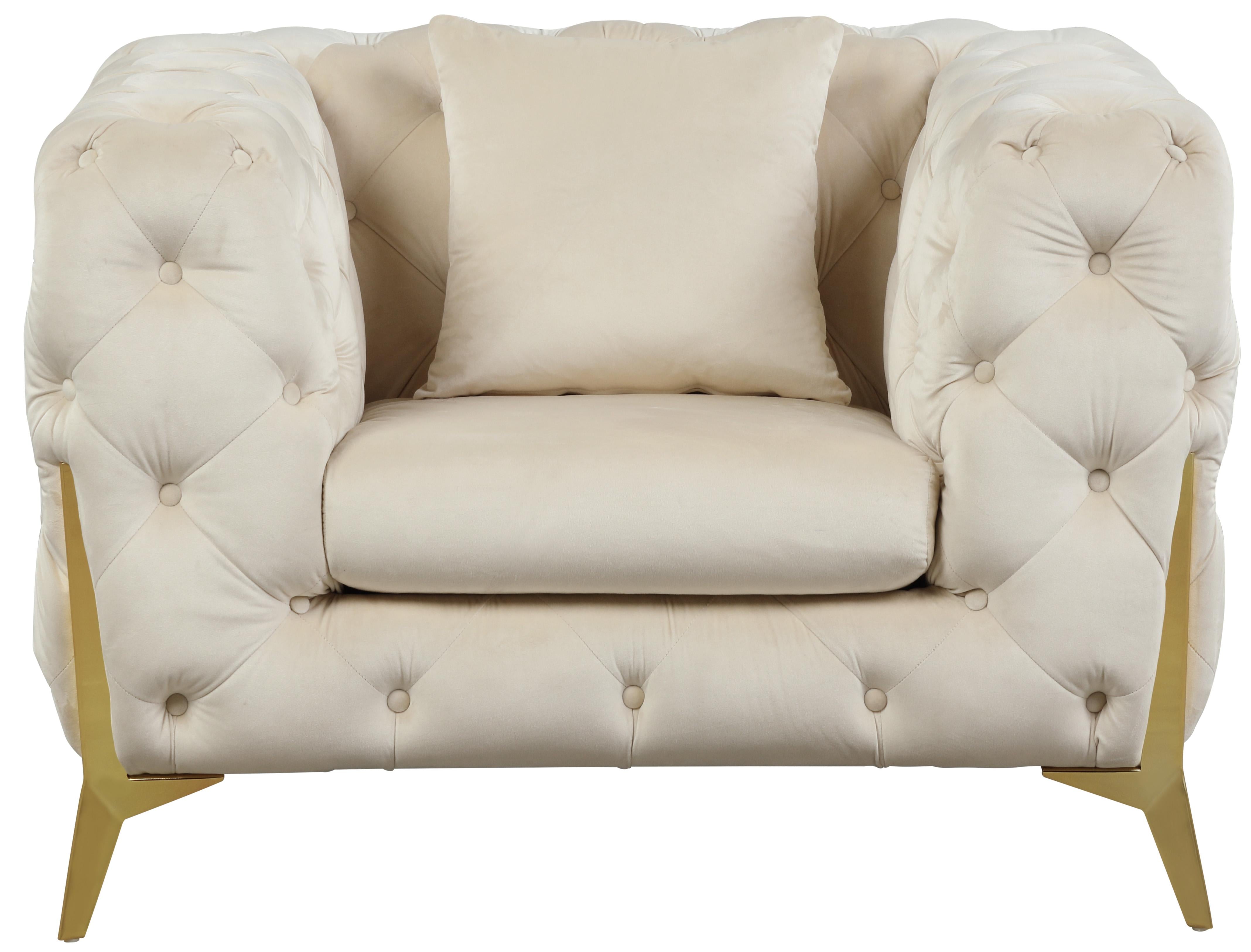 Kingdom Cream Velvet Chair - Luxury Home Furniture (MI)