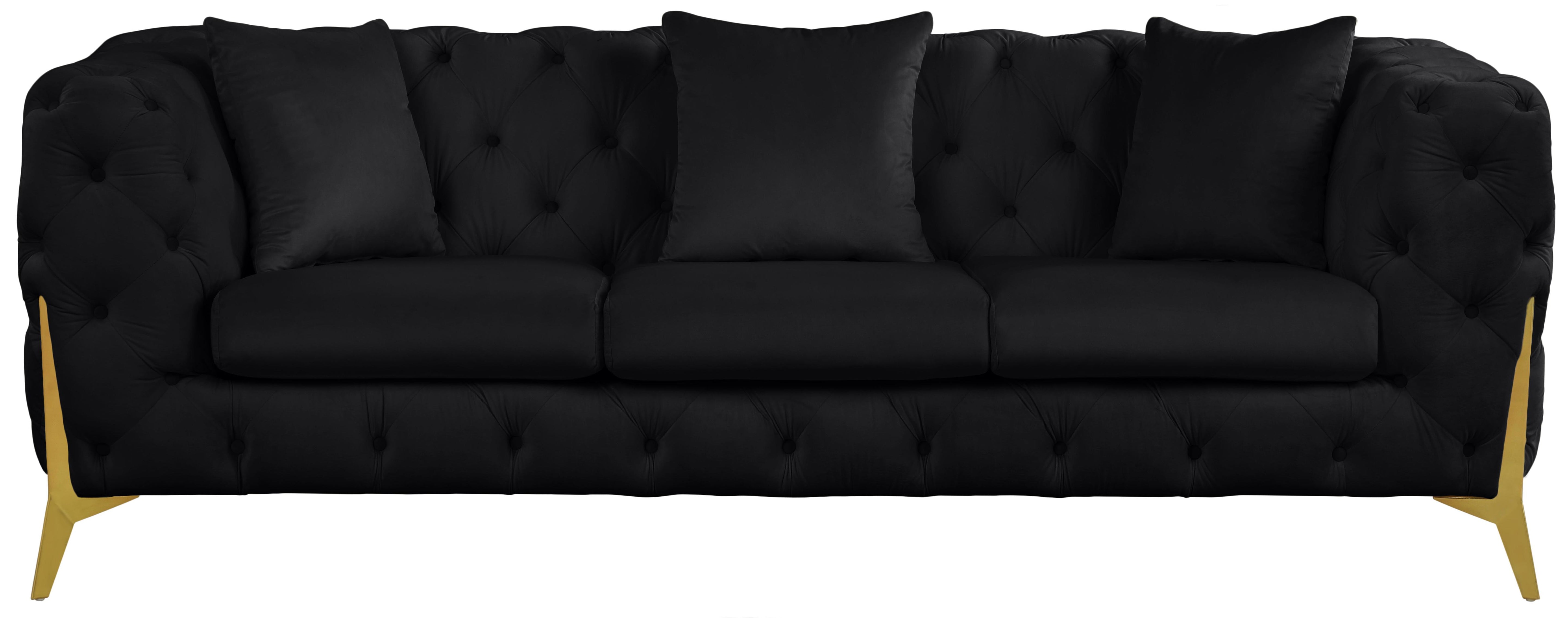 Kingdom Black Velvet Sofa - Luxury Home Furniture (MI)