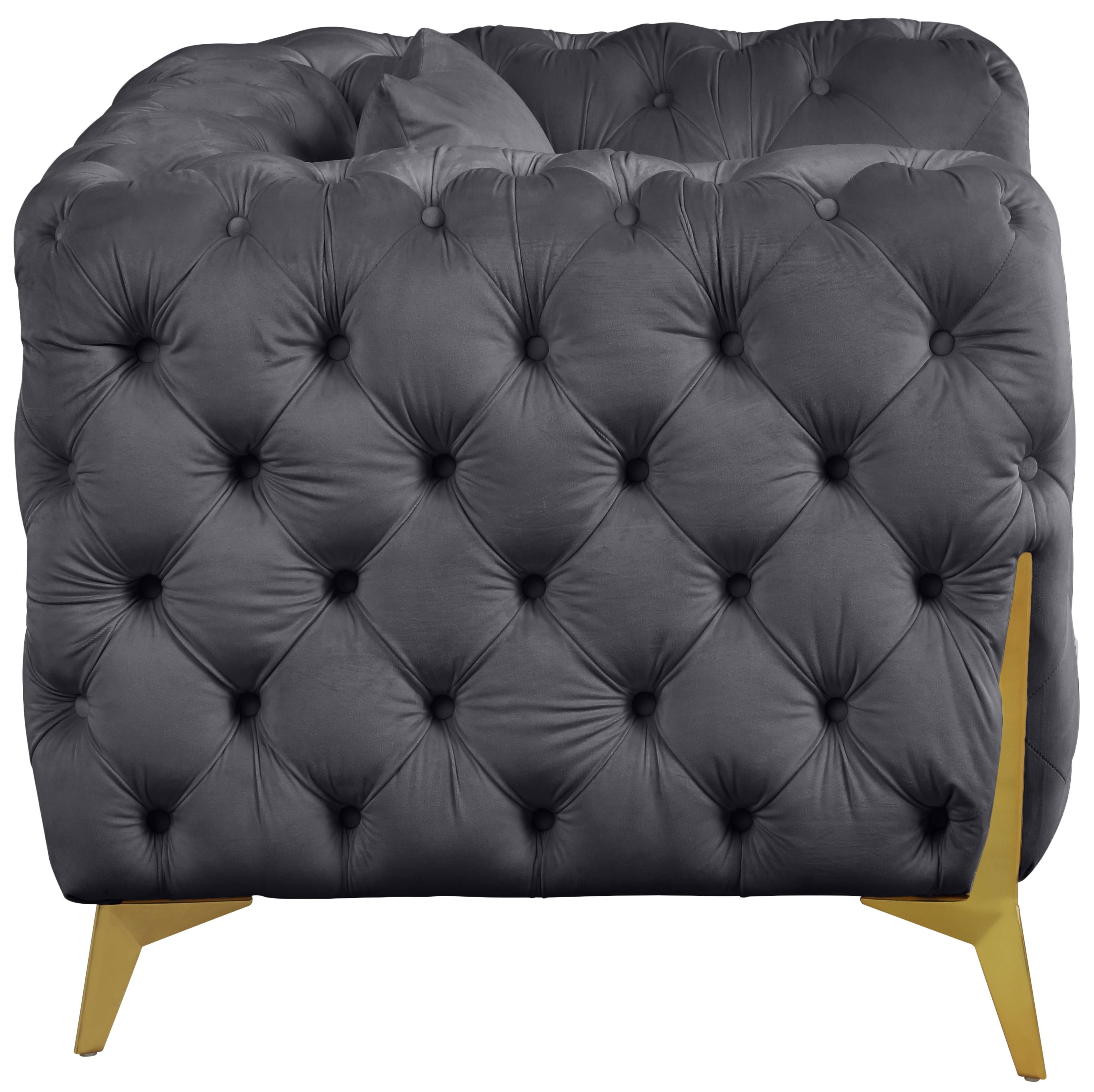 Kingdom Grey Velvet Chair - Luxury Home Furniture (MI)