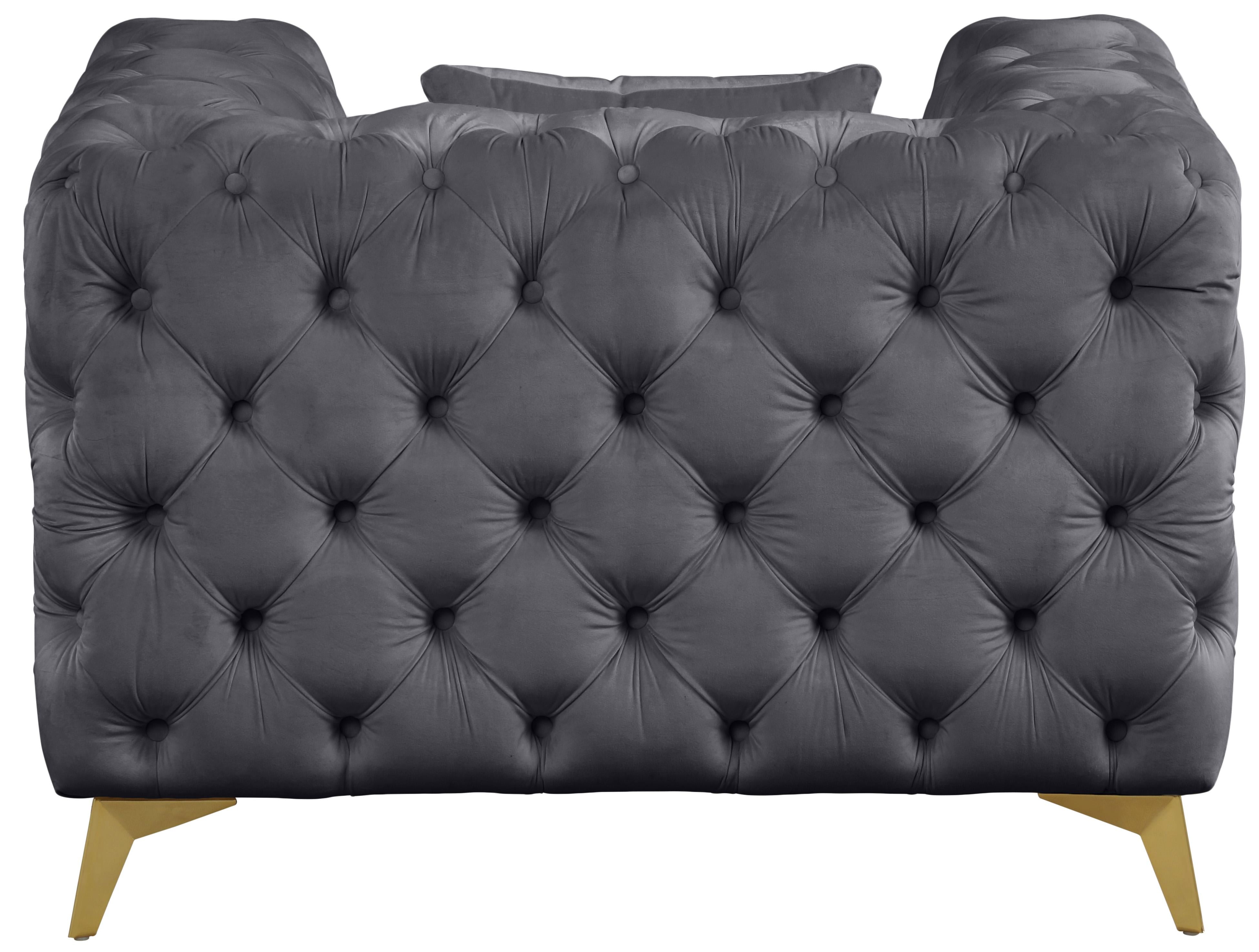 Kingdom Grey Velvet Chair - Luxury Home Furniture (MI)