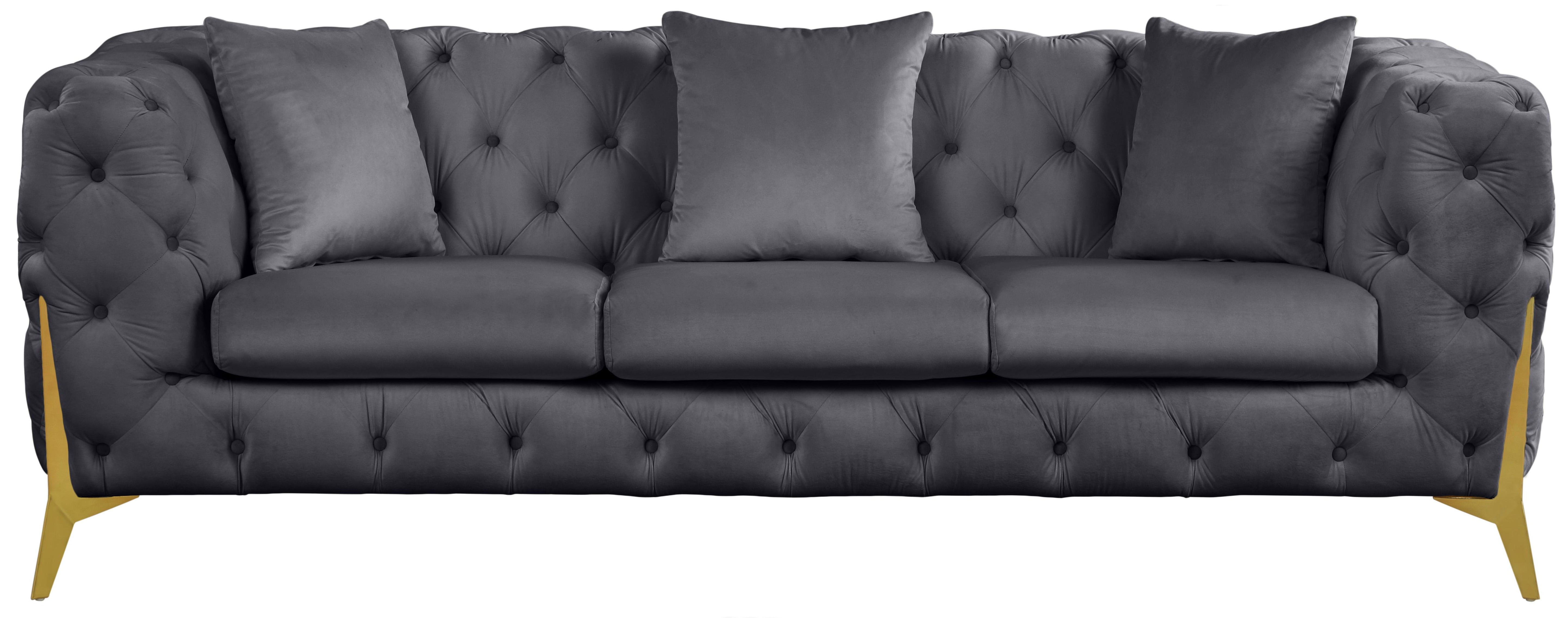 Kingdom Grey Velvet Sofa - Luxury Home Furniture (MI)