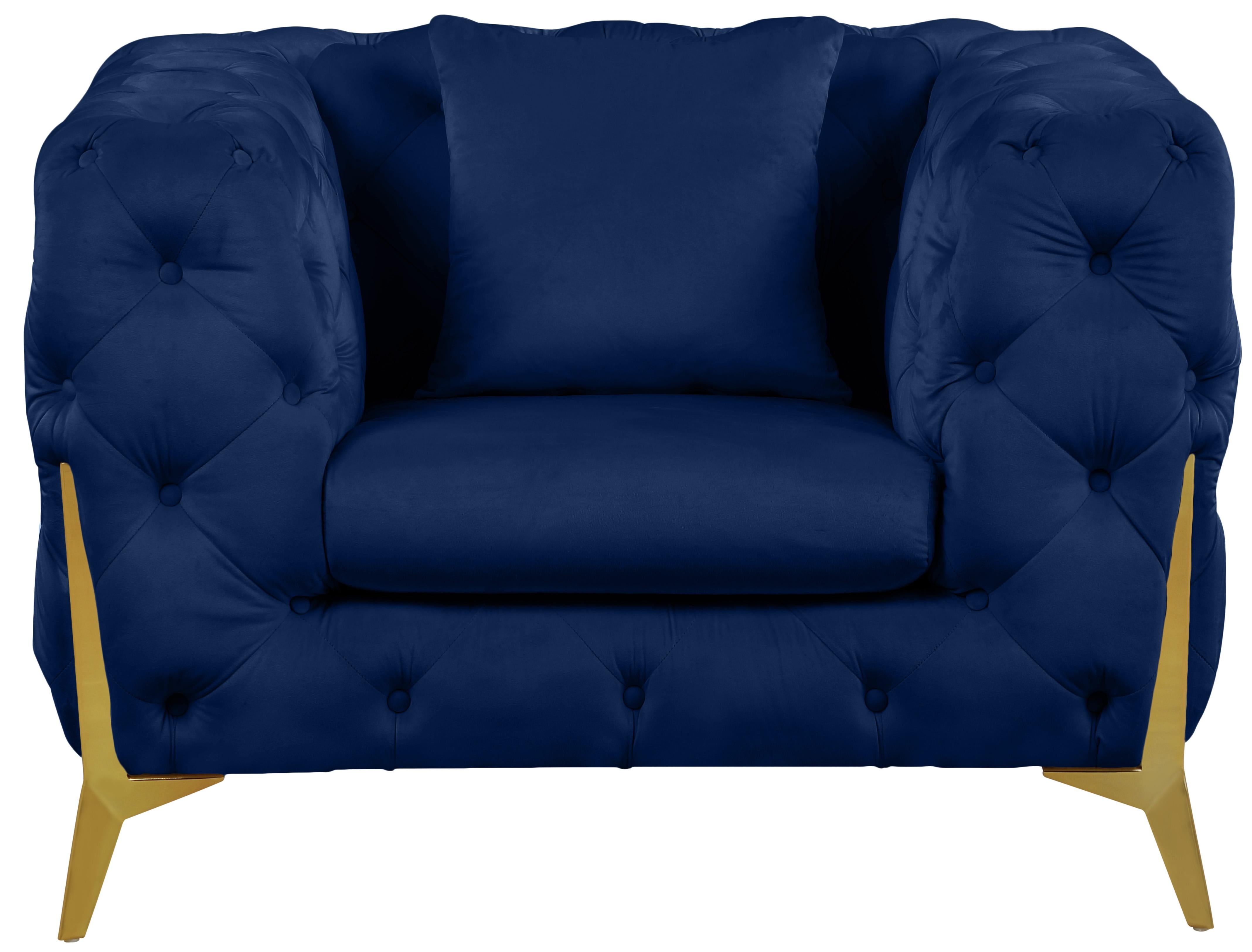 Kingdom Navy Velvet Chair - Luxury Home Furniture (MI)