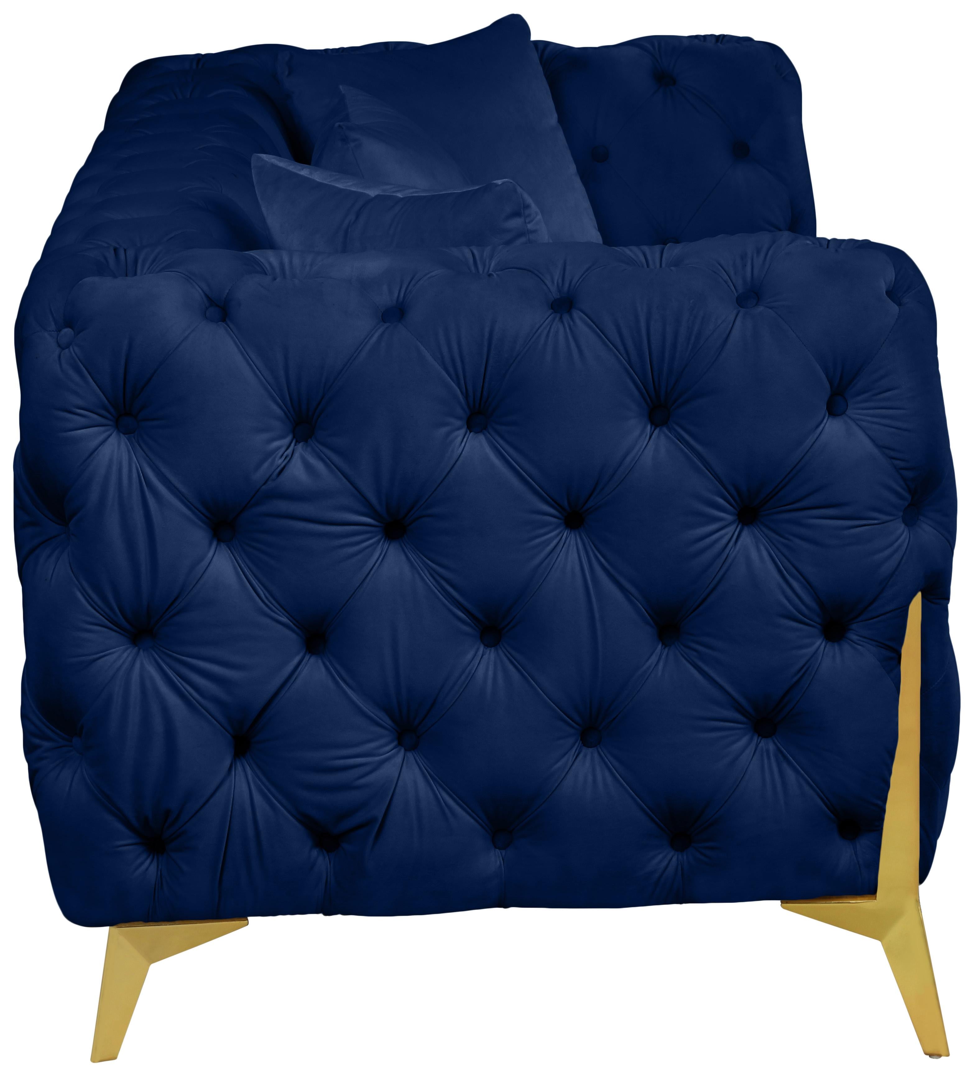 Kingdom Navy Velvet Sofa - Luxury Home Furniture (MI)