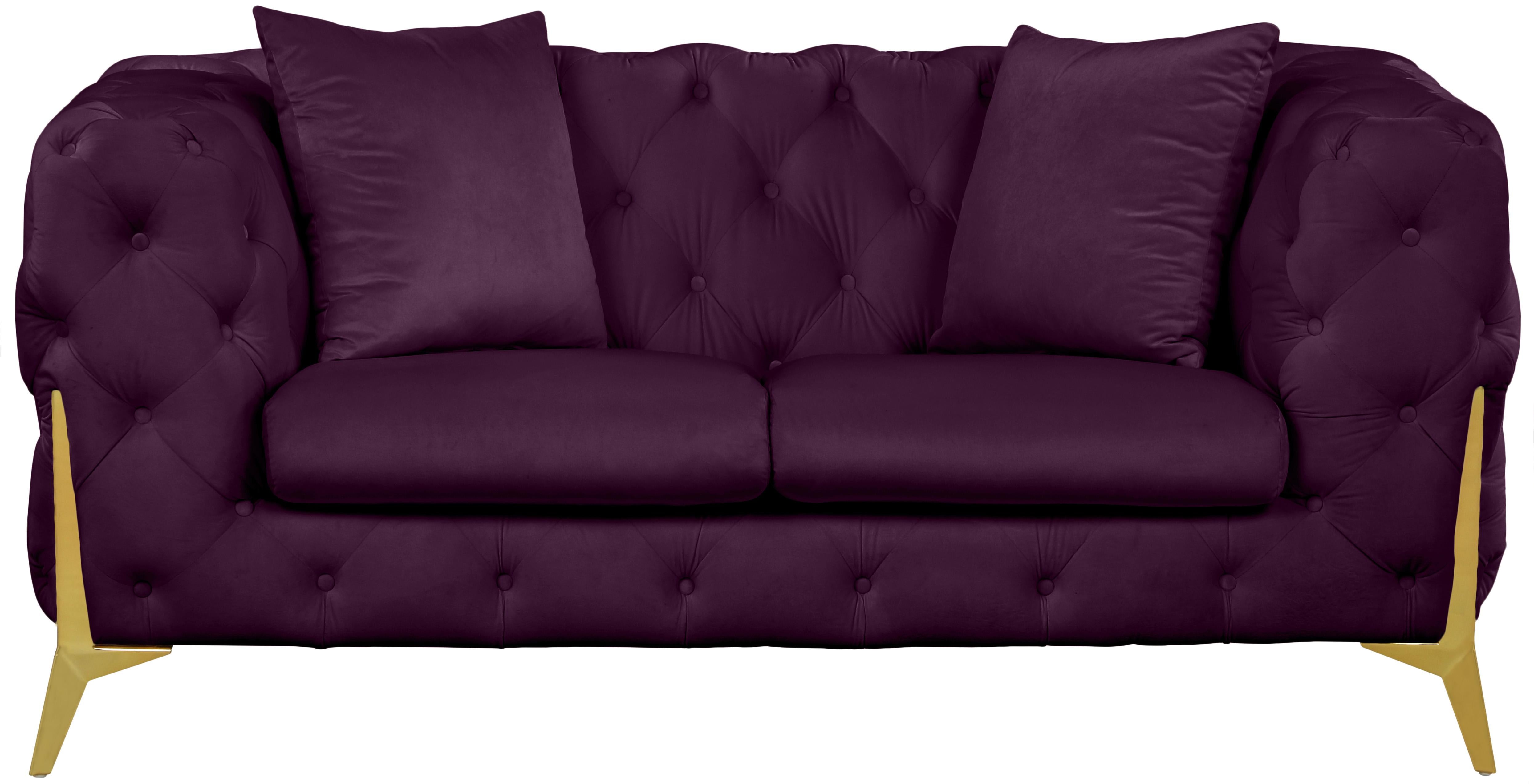 Kingdom Purple Velvet Loveseat - Luxury Home Furniture (MI)