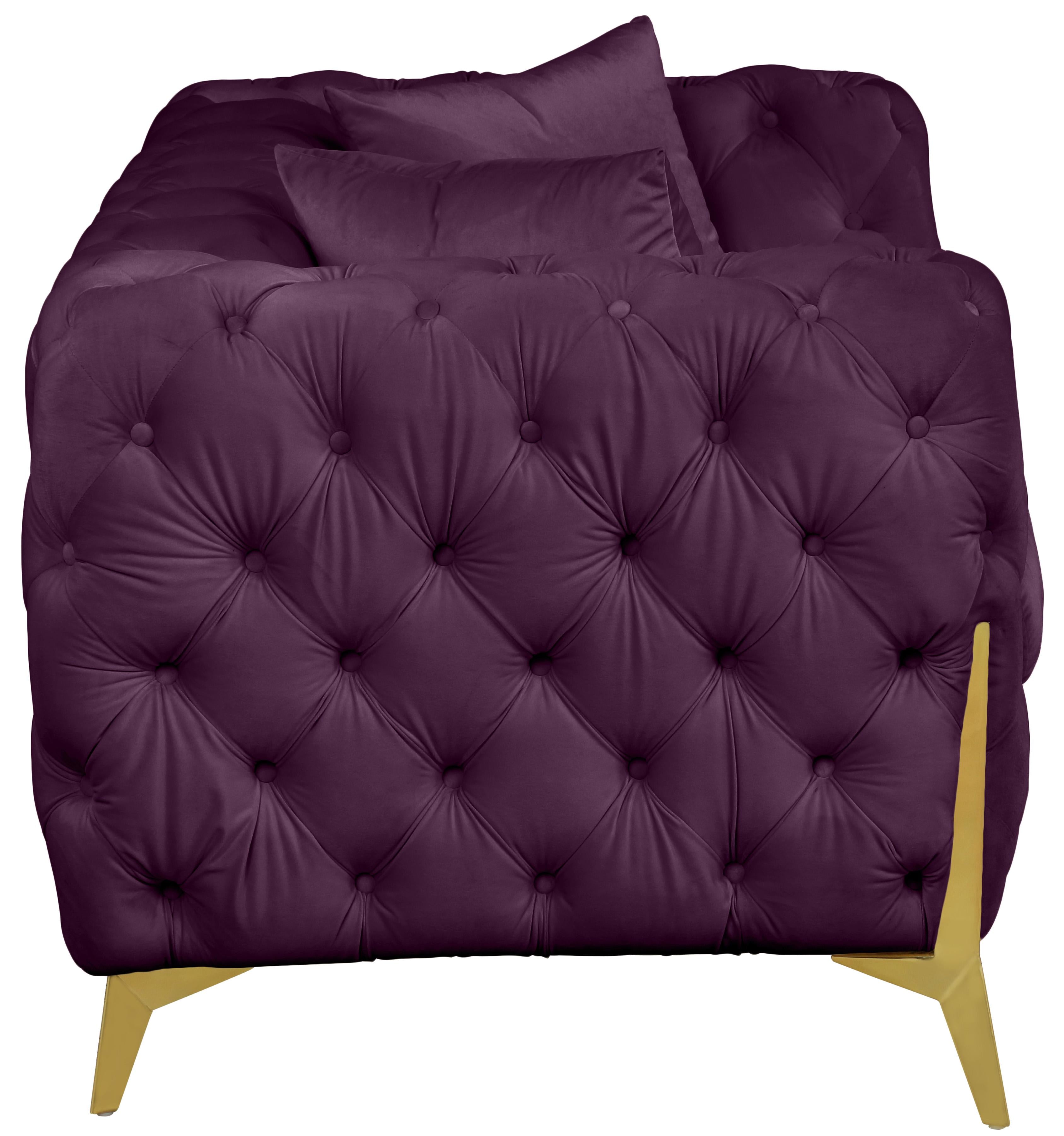 Kingdom Purple Velvet Loveseat - Luxury Home Furniture (MI)