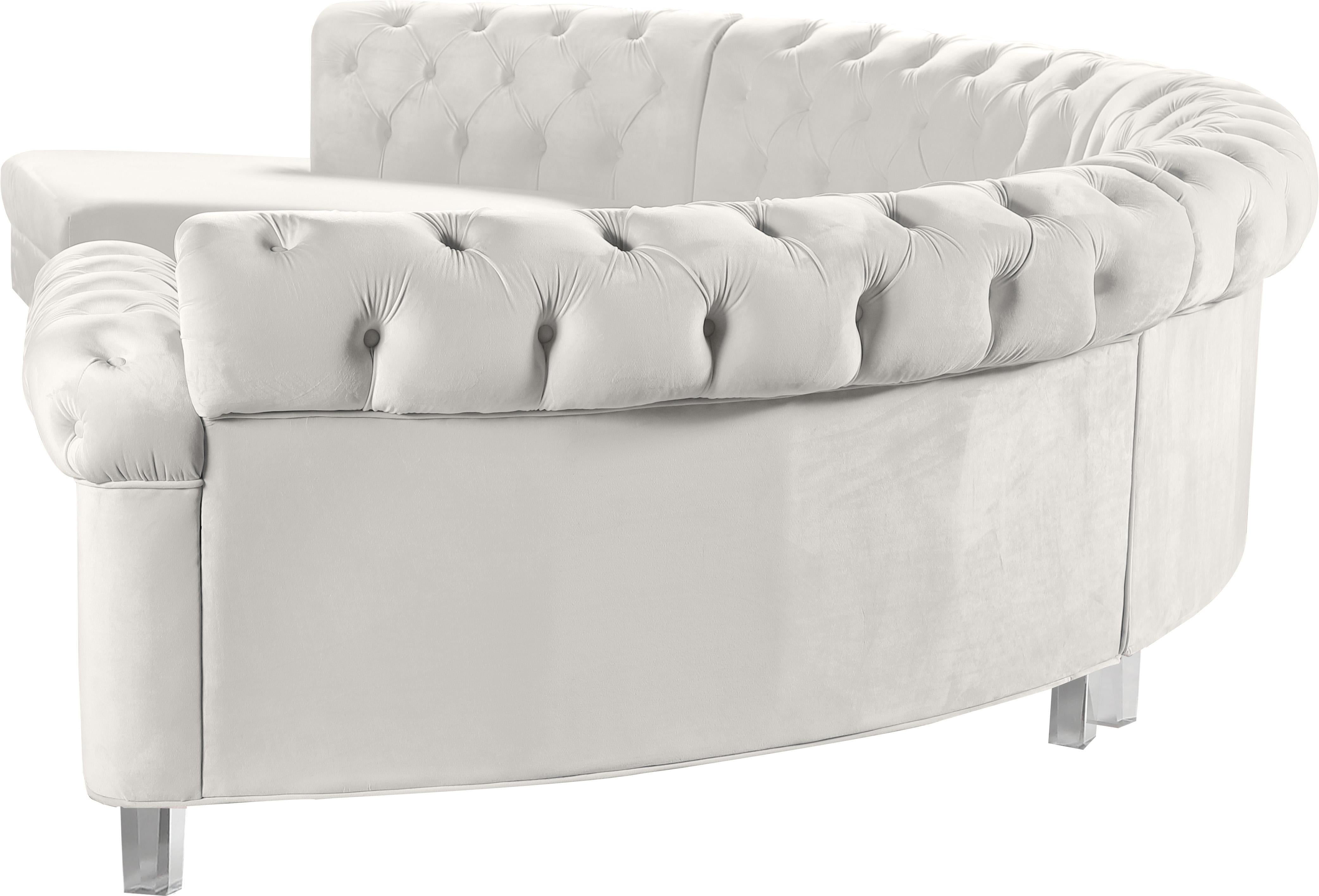 Anabella Cream Velvet 4pc. Sectional - Luxury Home Furniture (MI)