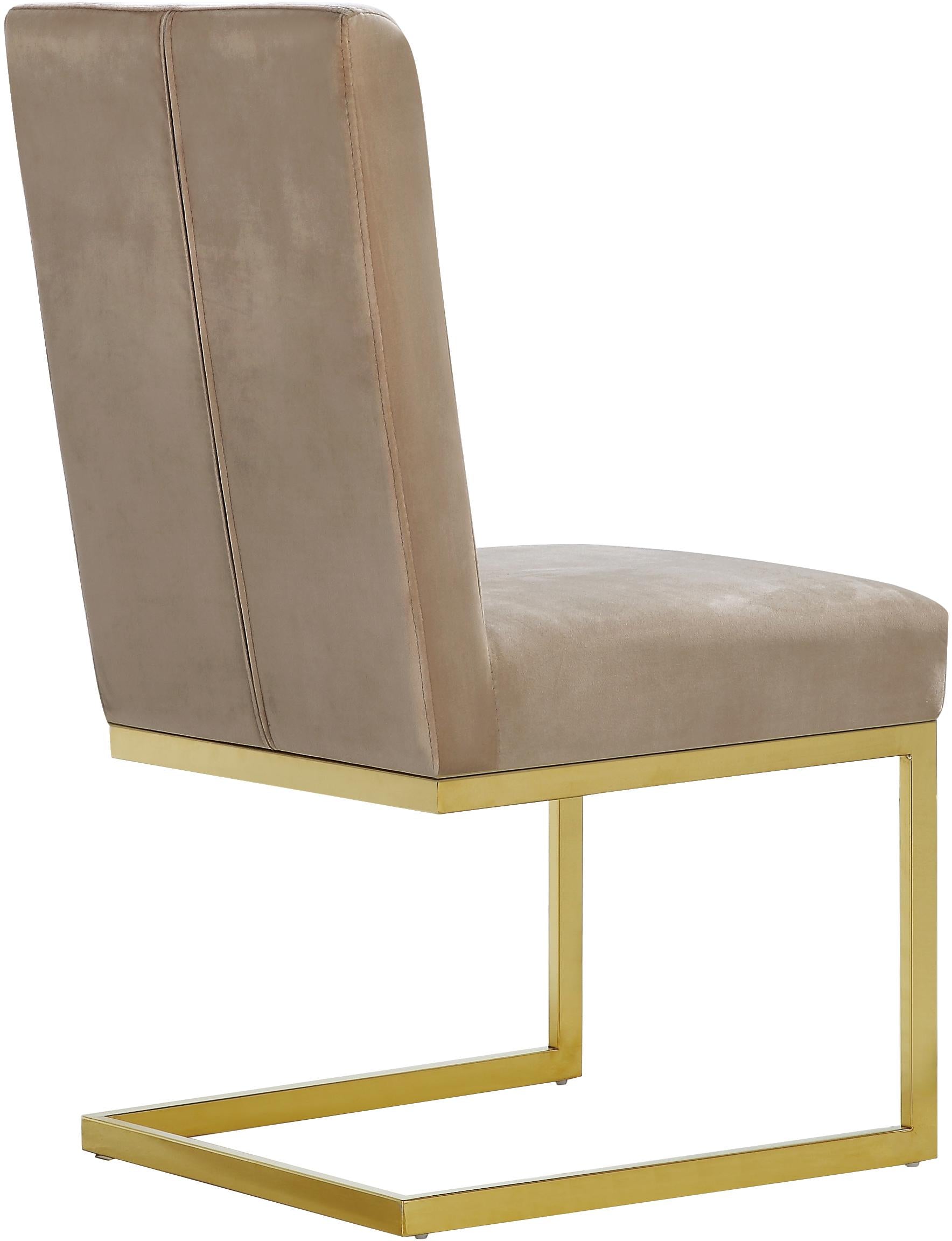 Cameron Beige Velvet Dining Chair - Luxury Home Furniture (MI)