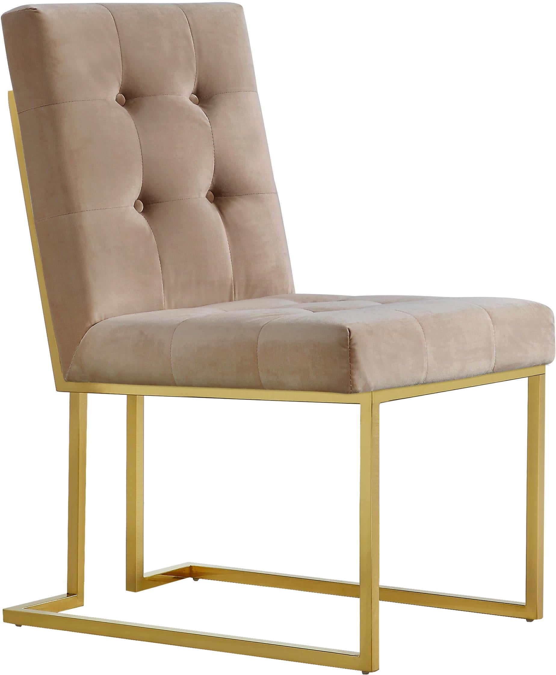 Pierre Beige Velvet Dining Chair - Luxury Home Furniture (MI)