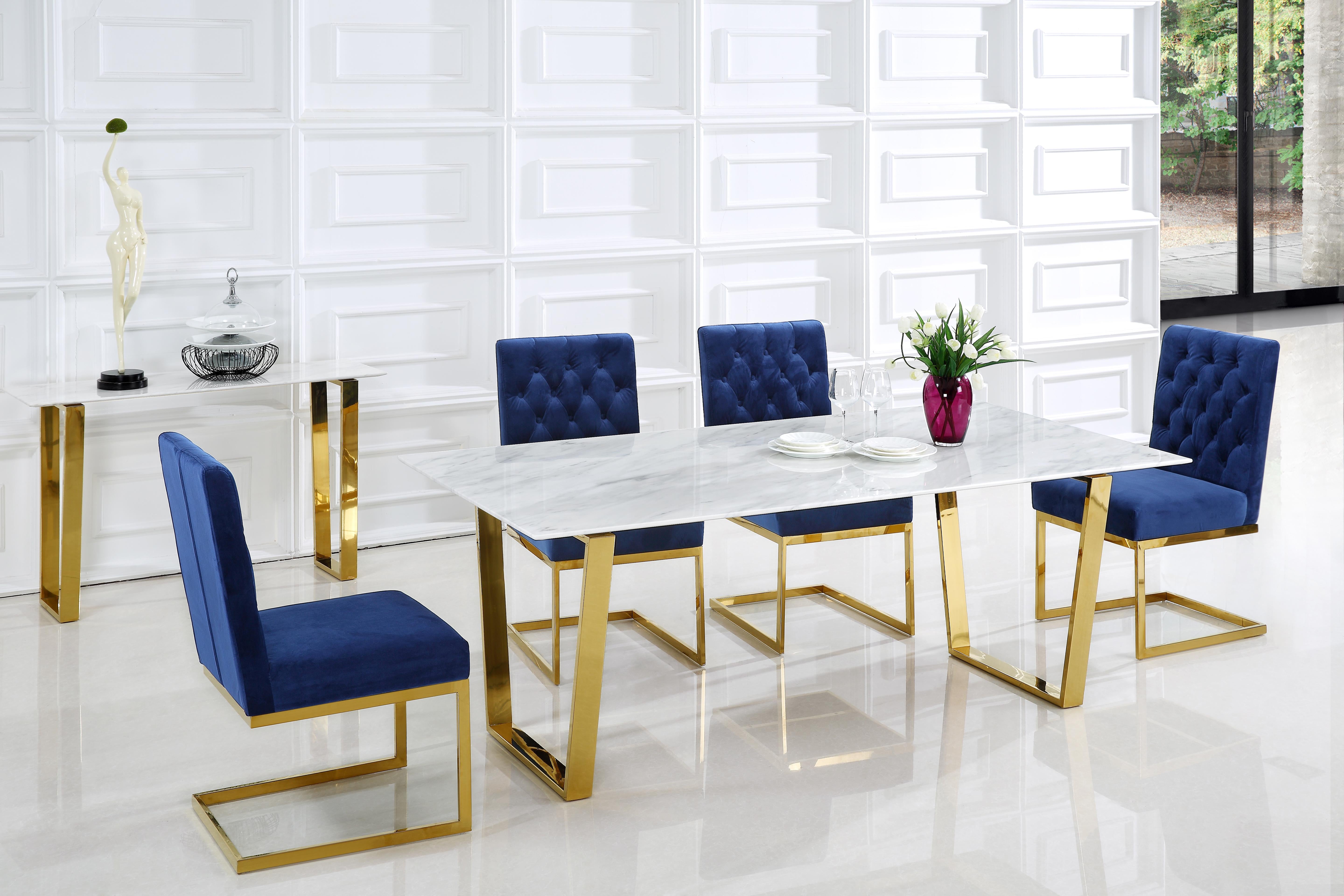 Cameron Navy Velvet Dining Chair - Luxury Home Furniture (MI)
