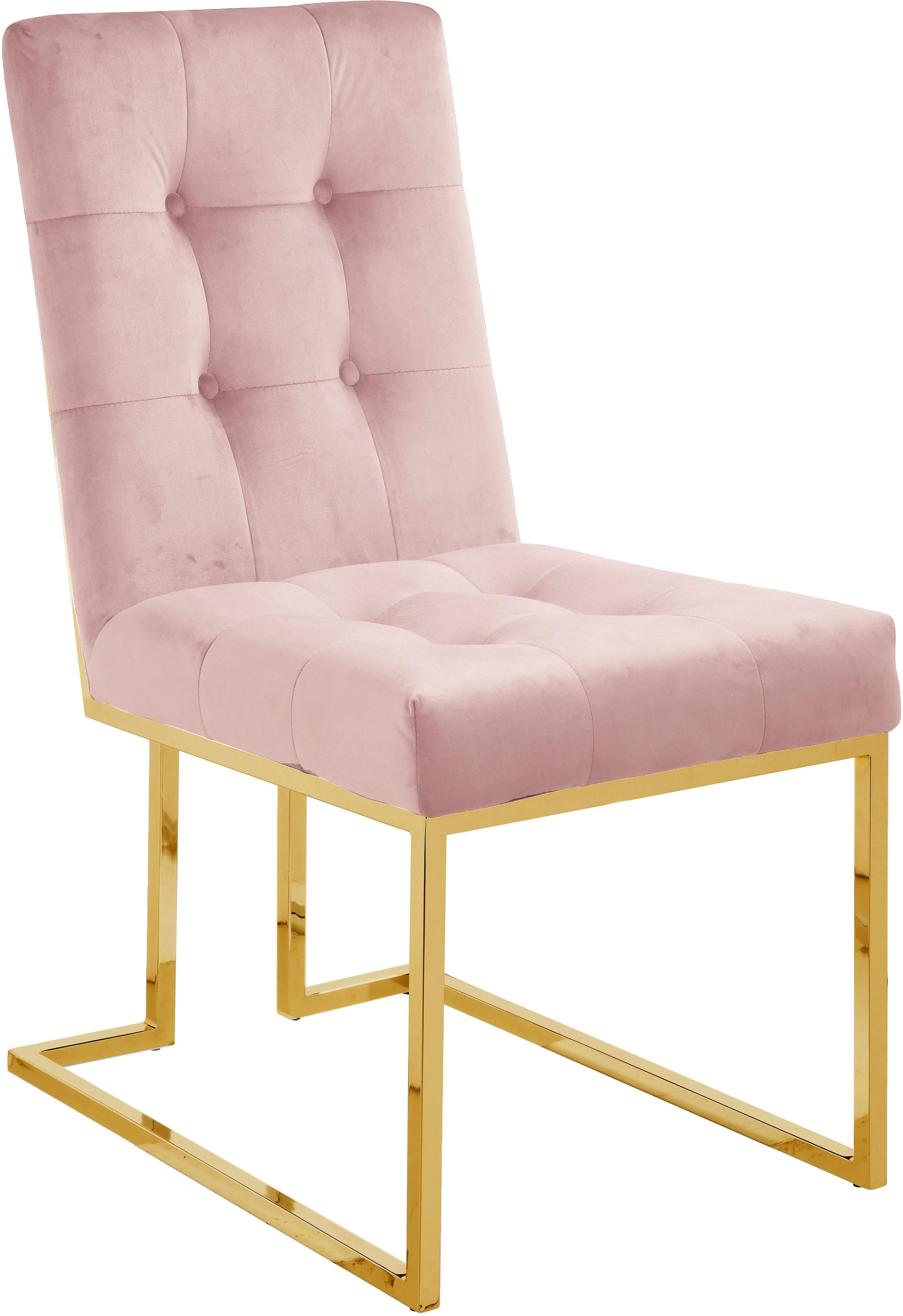 Pierre Pink Velvet Dining Chair - Luxury Home Furniture (MI)