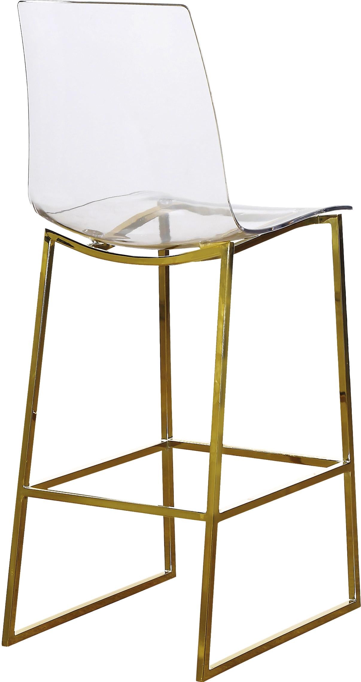 Lumen Gold Metal/Lucite Polycarbonate Stool - Luxury Home Furniture (MI)