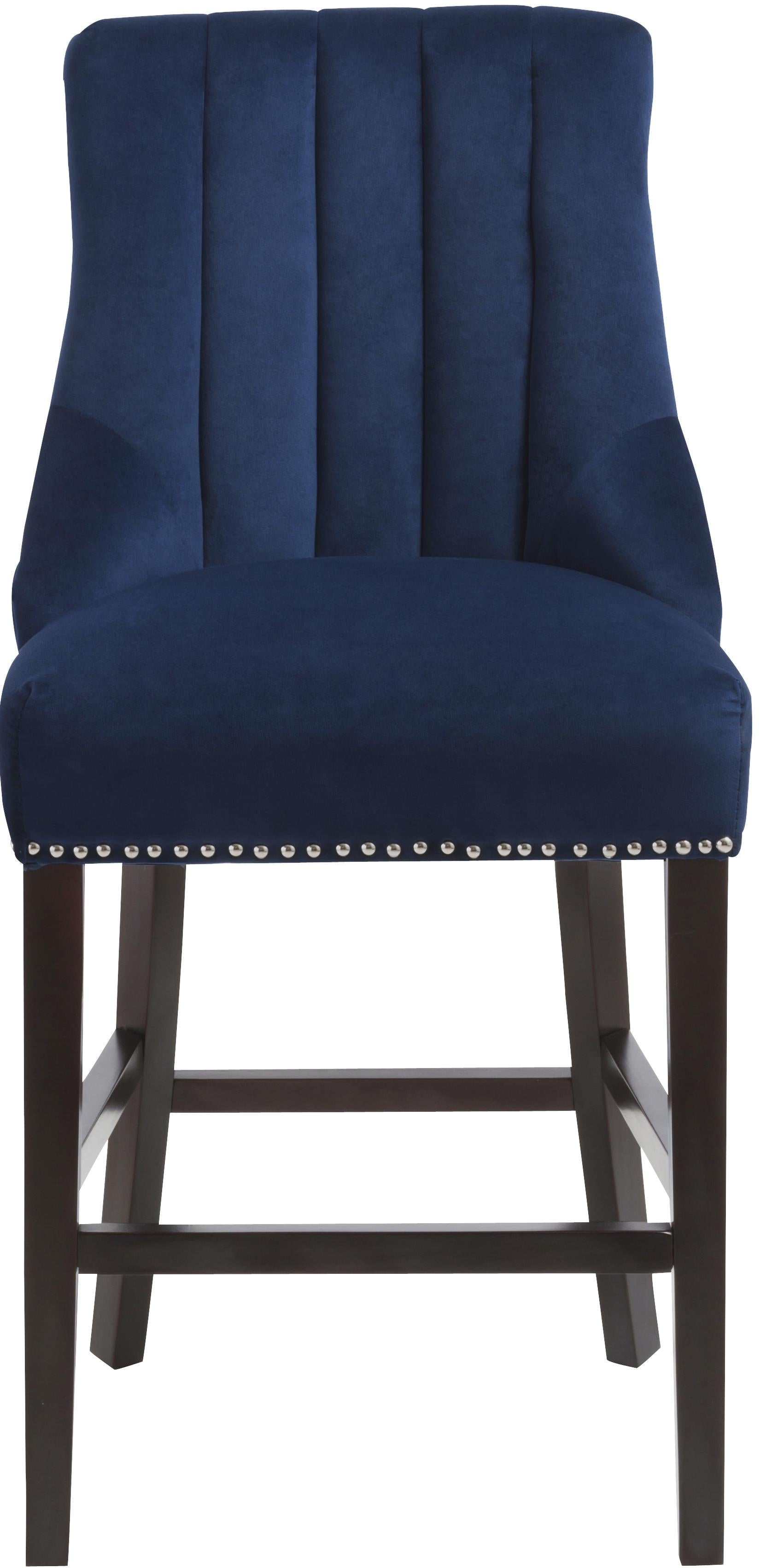 Oxford Navy Velvet Stool - Luxury Home Furniture (MI)