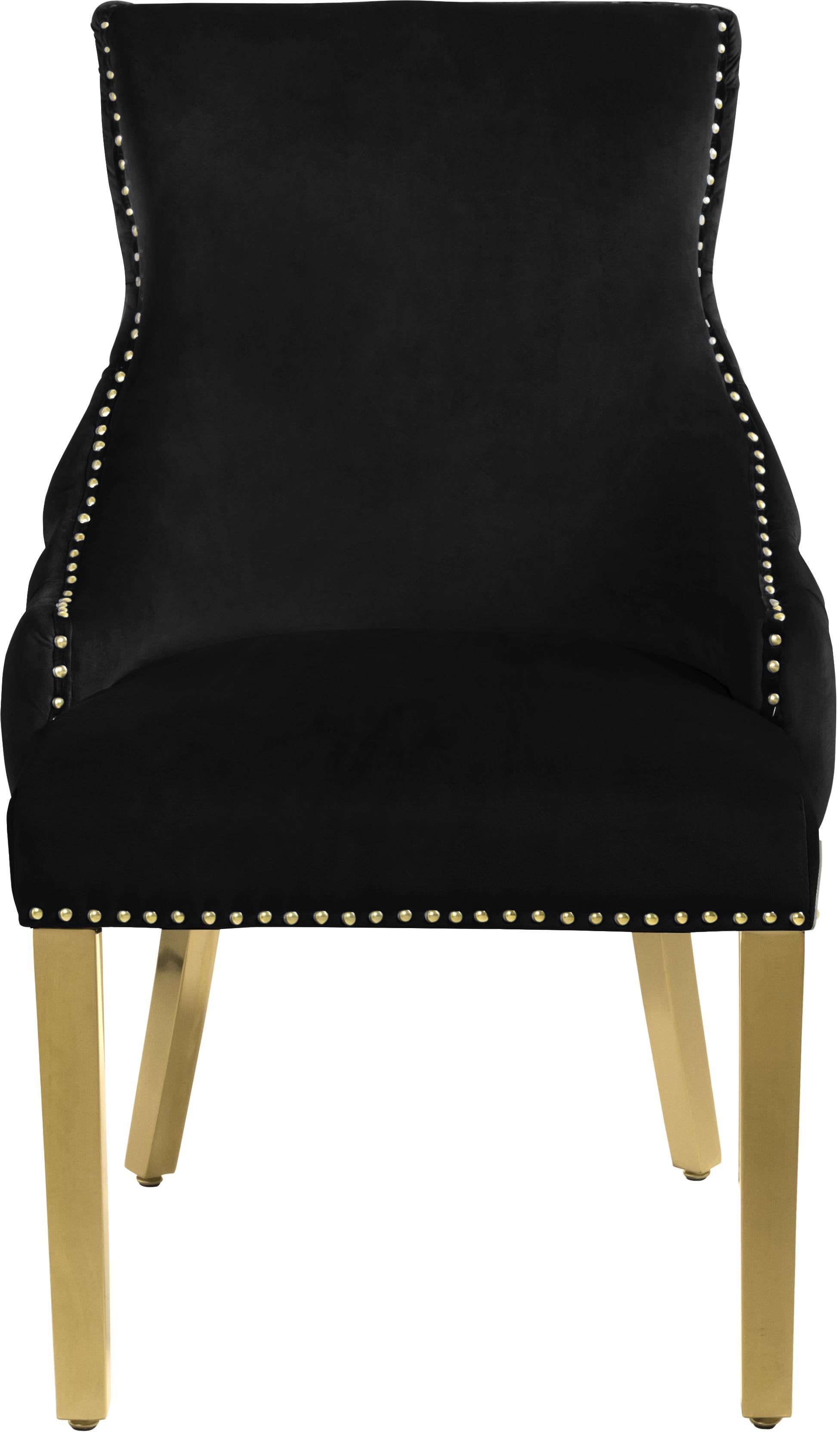 Tuft Black Velvet Dining Chair - Luxury Home Furniture (MI)
