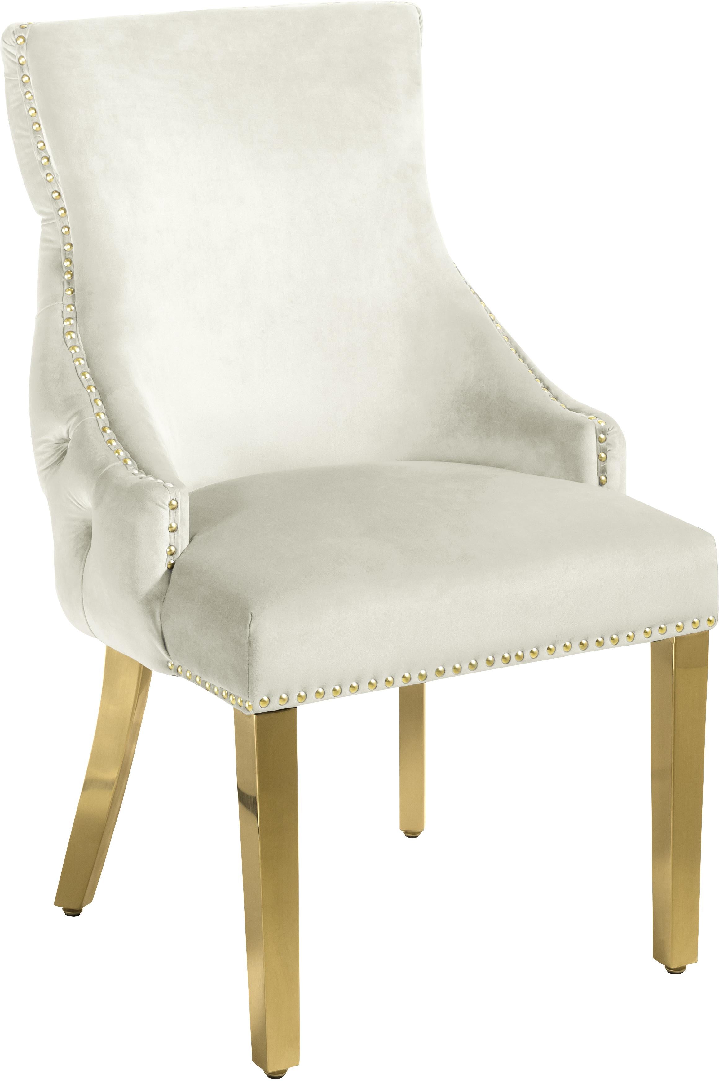 Tuft Cream Velvet Dining Chair - Luxury Home Furniture (MI)