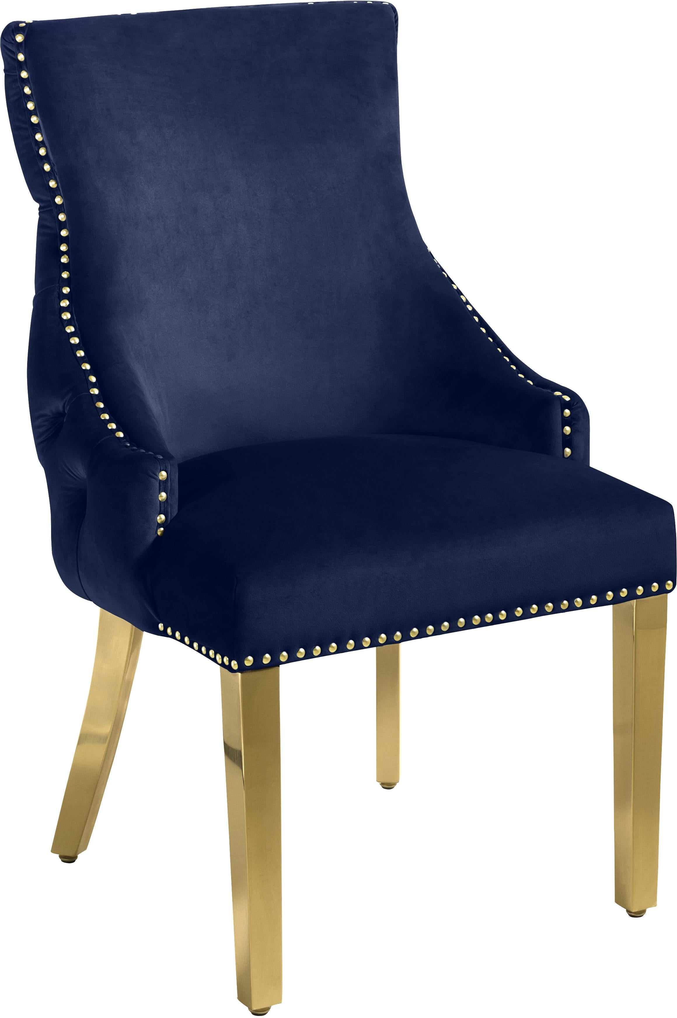Tuft Navy Velvet Dining Chair - Luxury Home Furniture (MI)