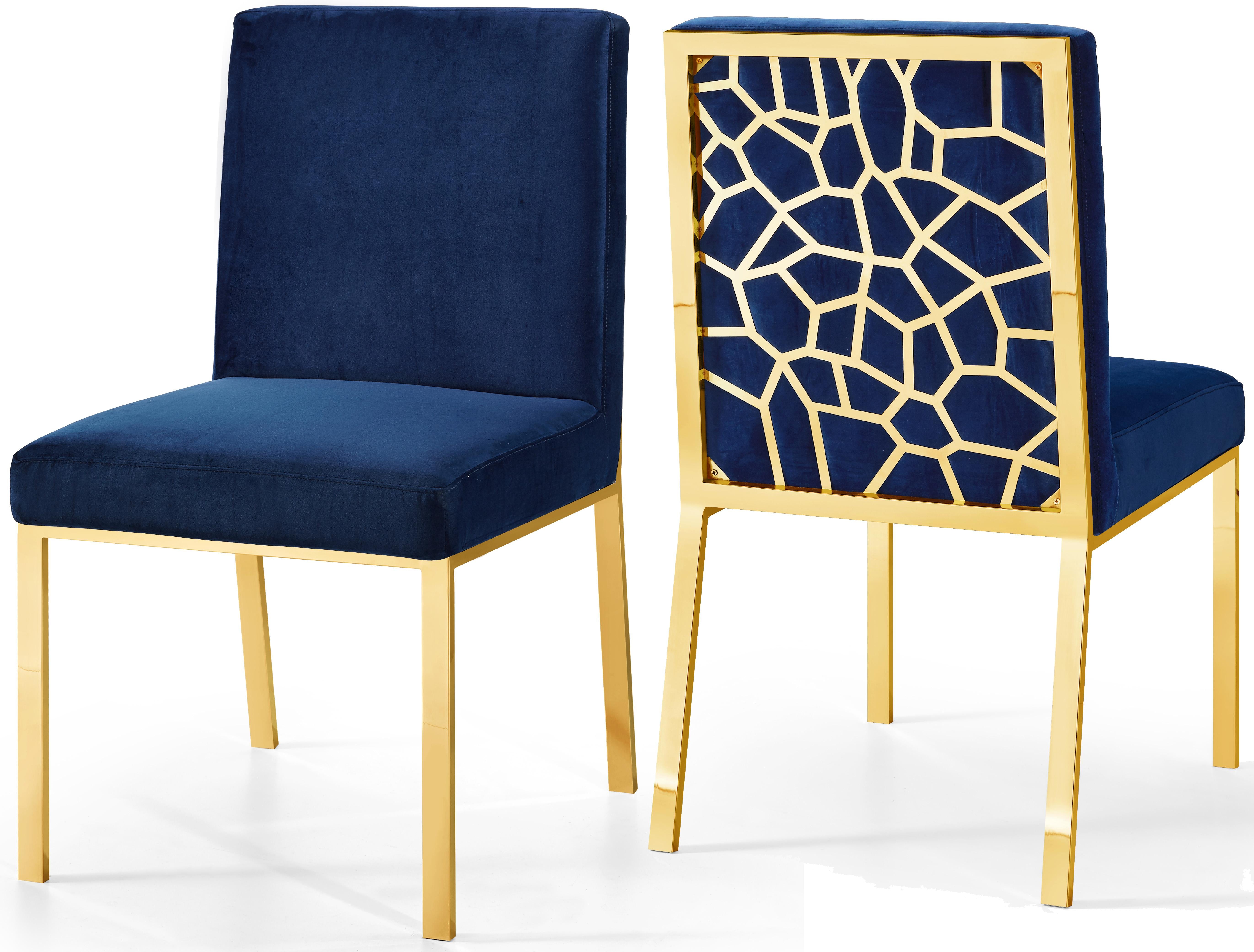Opal Navy Velvet Dining Chair - Luxury Home Furniture (MI)