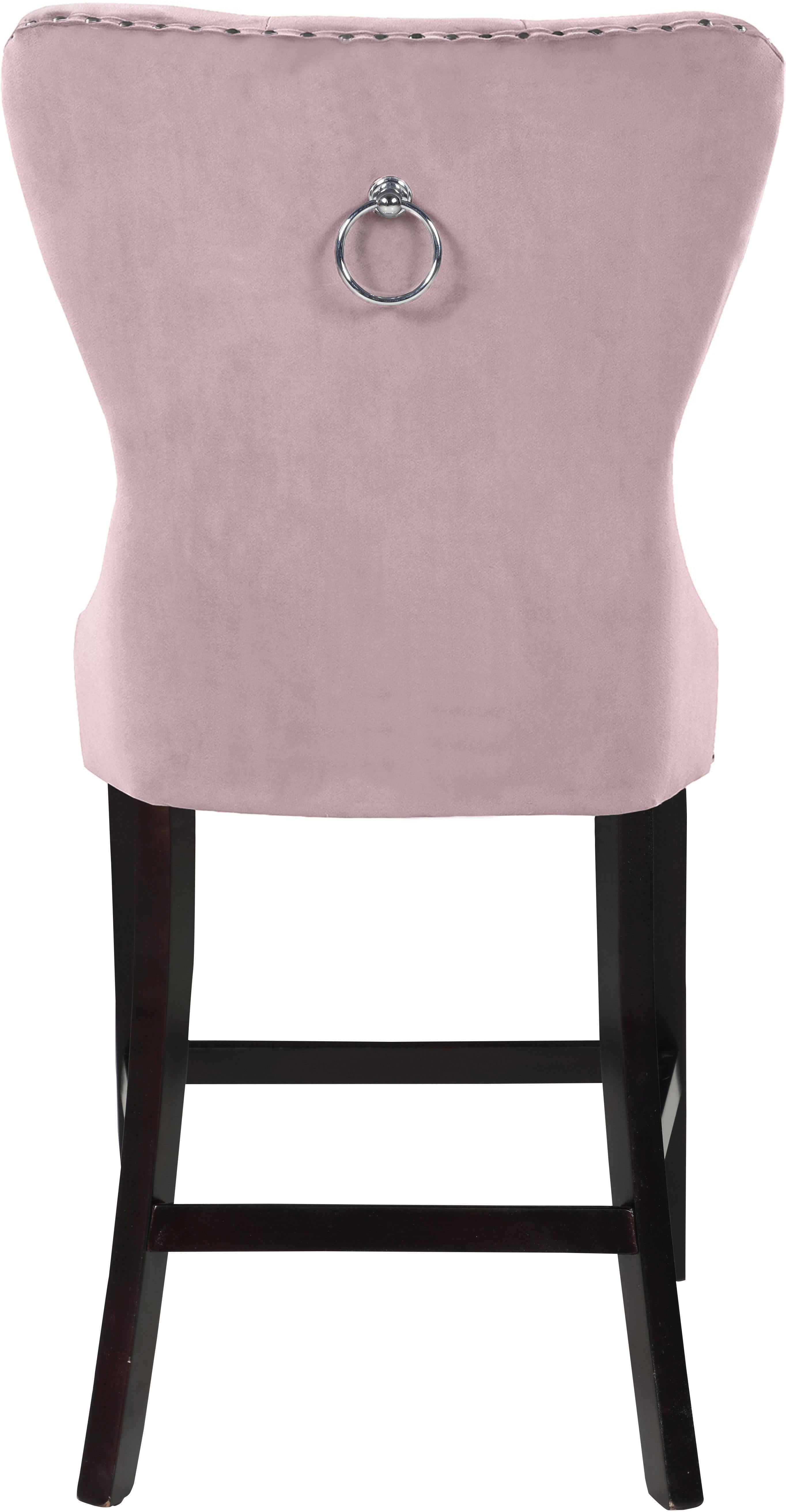 Nikki Pink Velvet Stool - Luxury Home Furniture (MI)